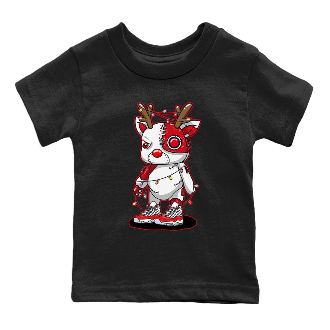Cyborg Reindeer Kids Tops - Air Jordan 11 Cherry
