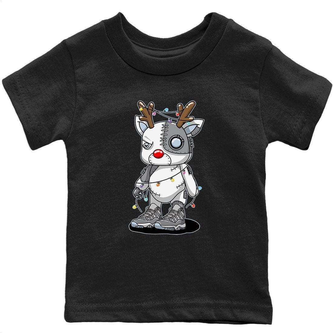 Cyborg Reindeer Kids Tops - Air Jordan 11 Cool Grey
