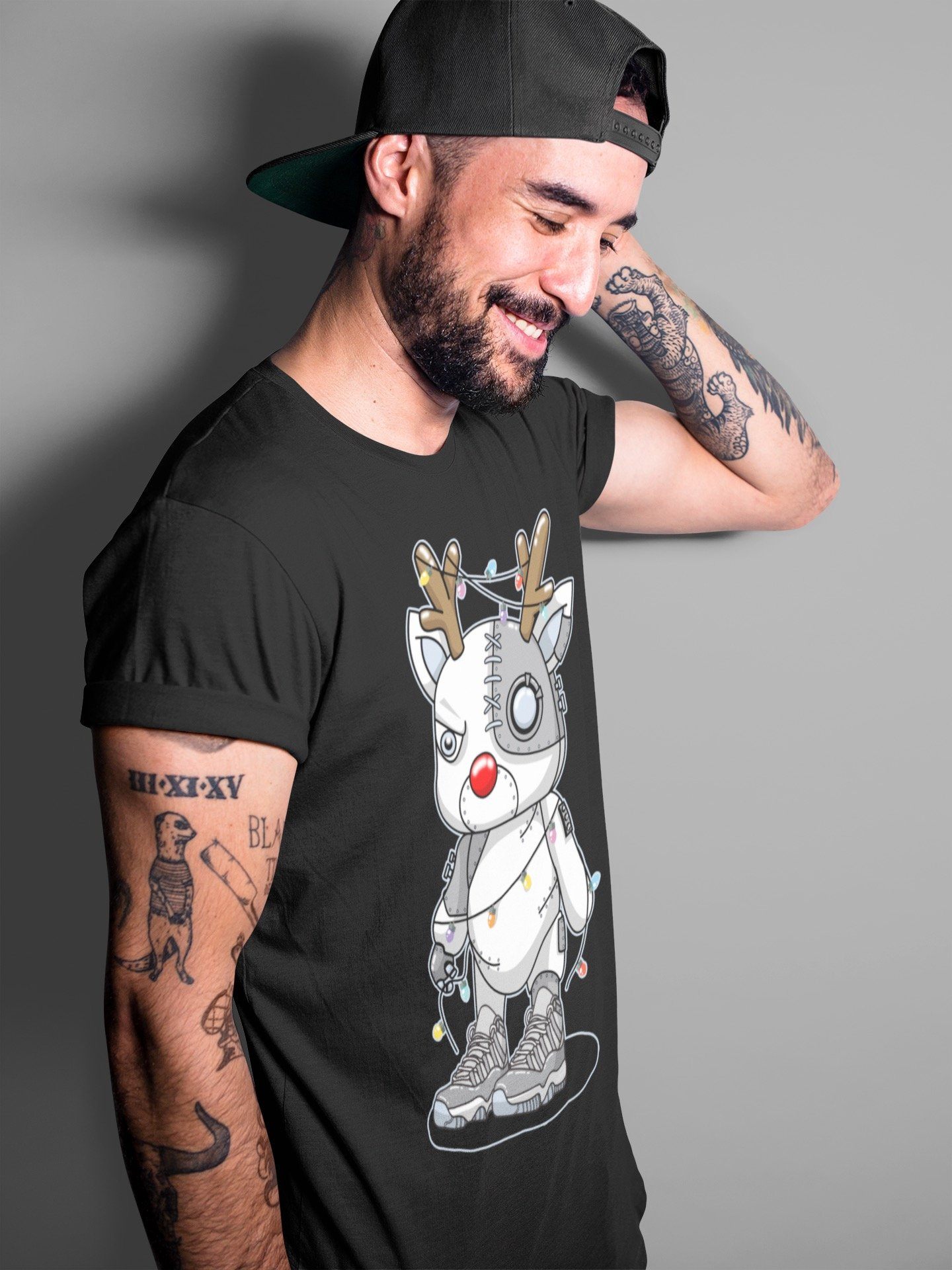 Cyborg Reindeer Unisex Tops - Air Jordan 11 Cool Grey
