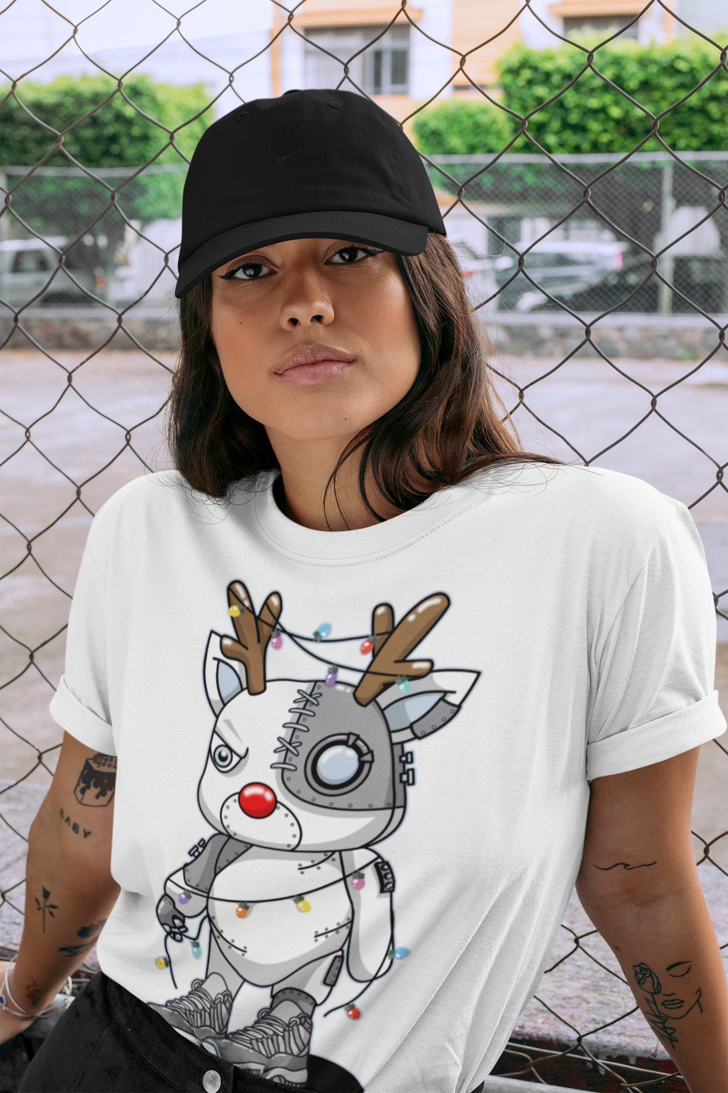 Cyborg Reindeer Unisex Tops - Air Jordan 11 Cool Grey
