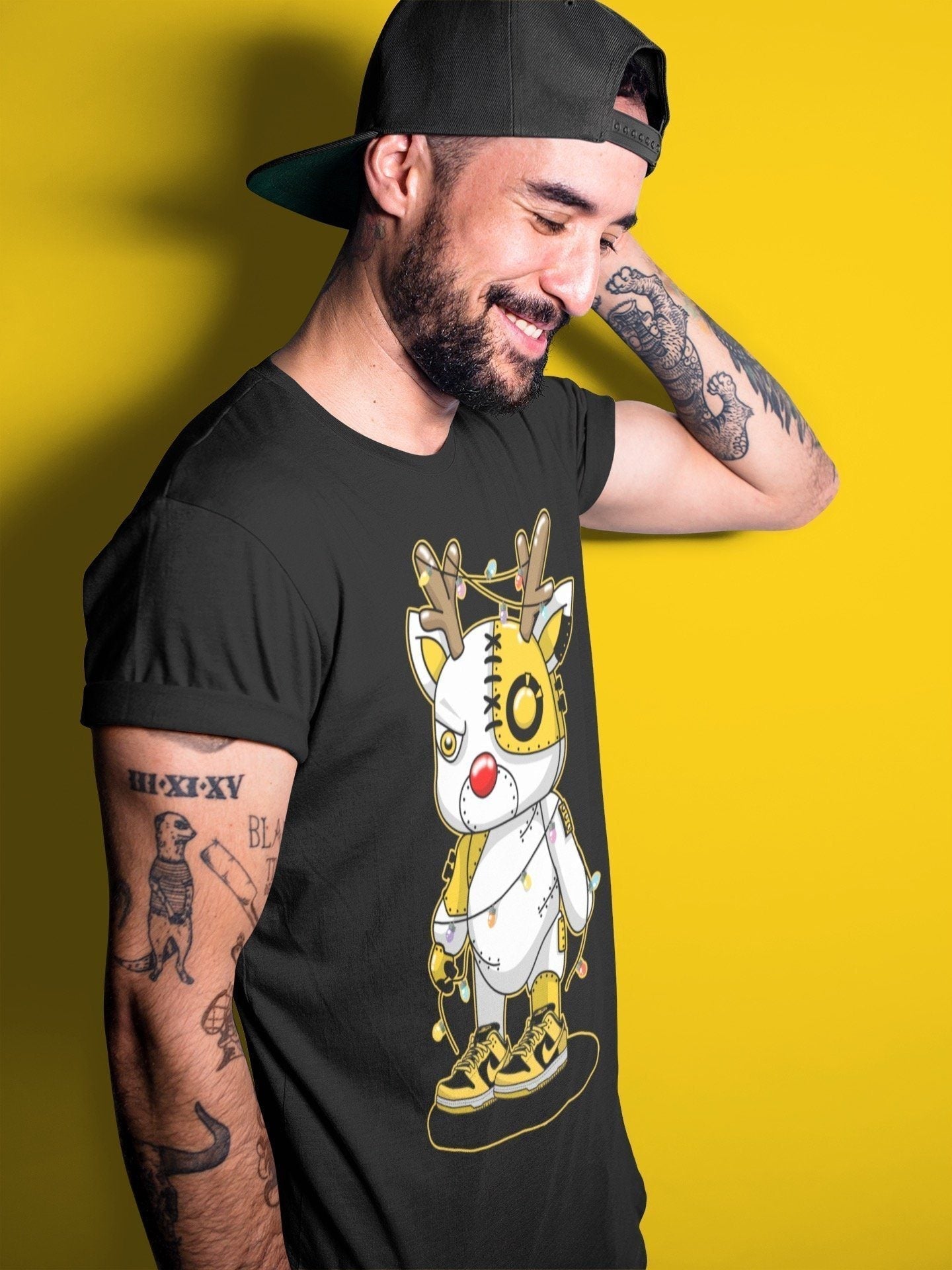 Cyborg Reindeer Unisex Tops - Dunk Championship Goldenrod