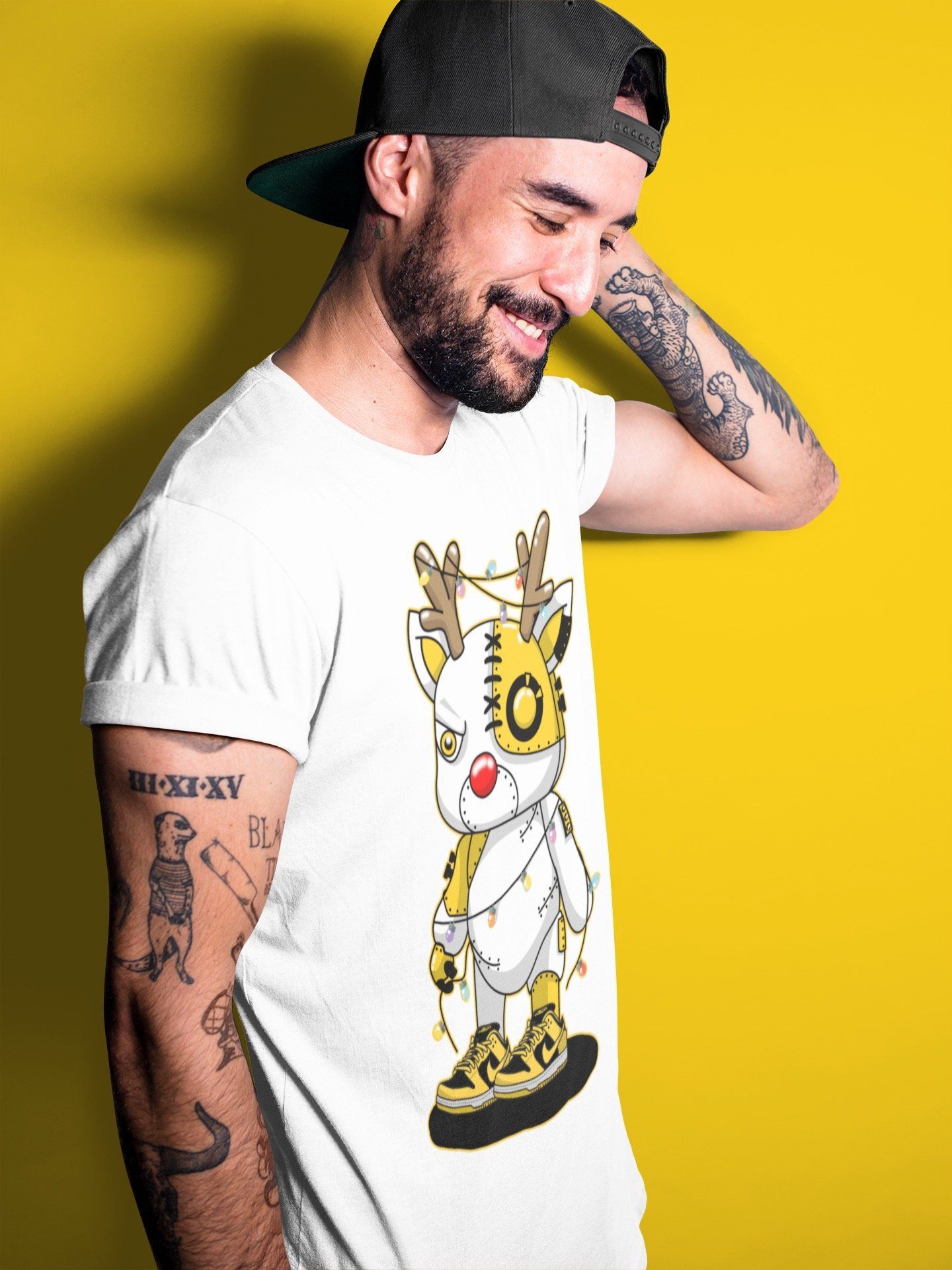 Cyborg Reindeer Unisex Tops - Dunk Championship Goldenrod