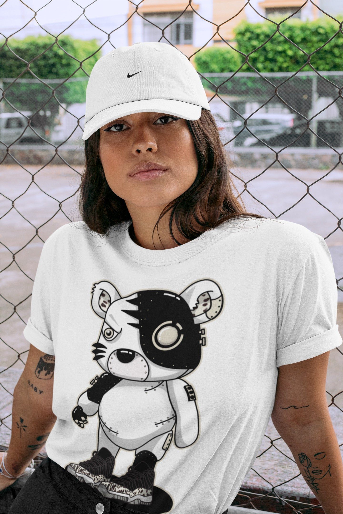Cyborg Tiger Unisex Tops - Air Jordan 11 Animal Instinct