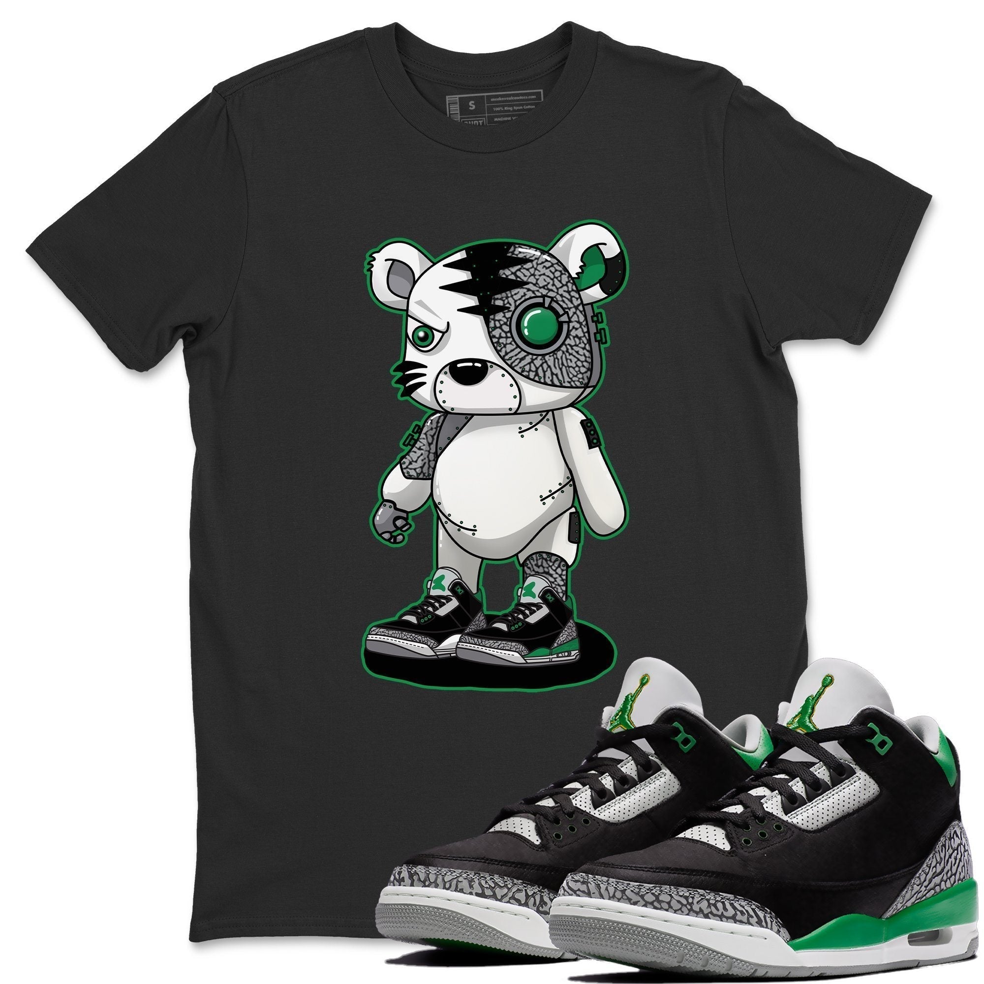 Cyborg Tiger Unisex Tops - Air Jordan 3 Pine Green