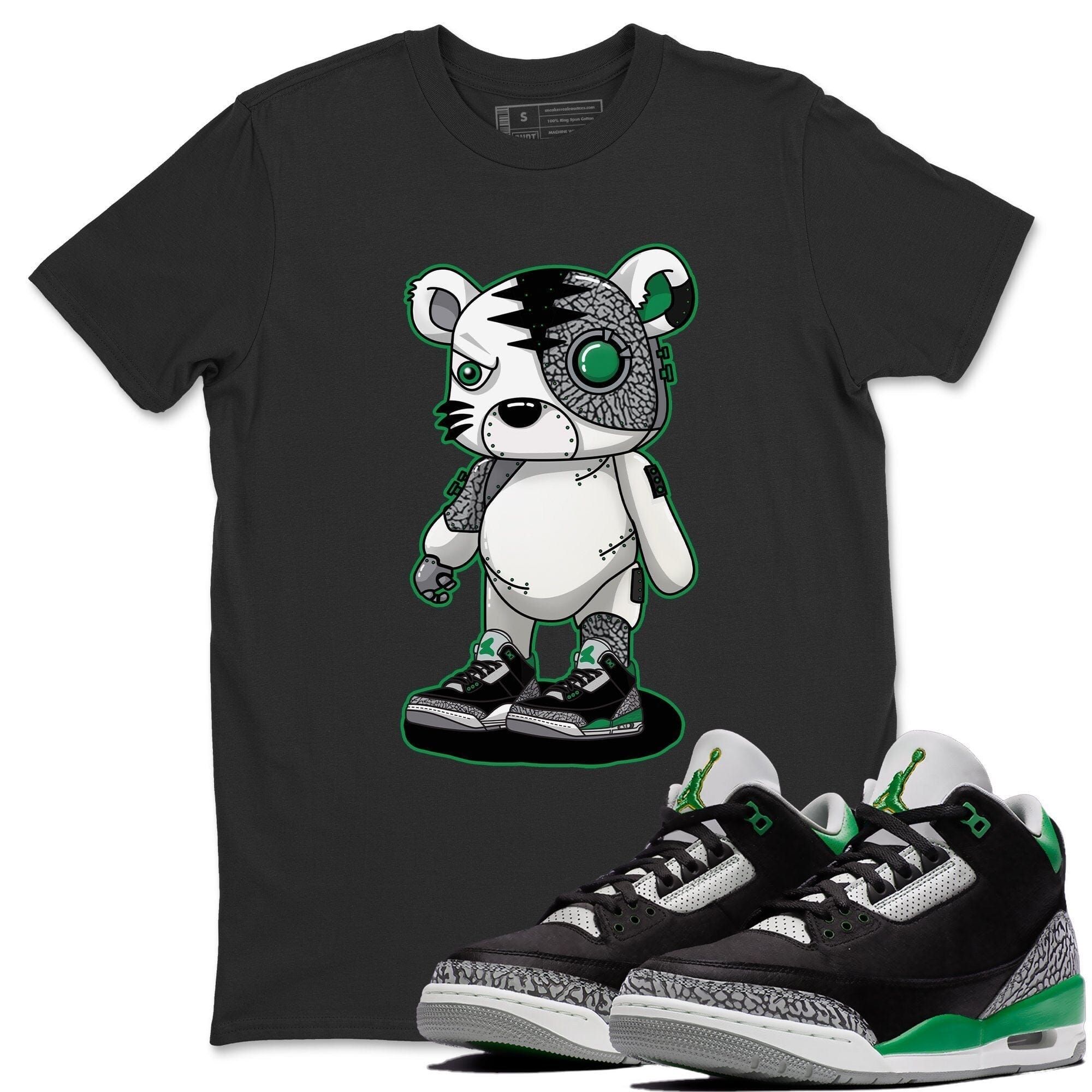 Cyborg Tiger Unisex Tops - Air Jordan 3 Pine Green