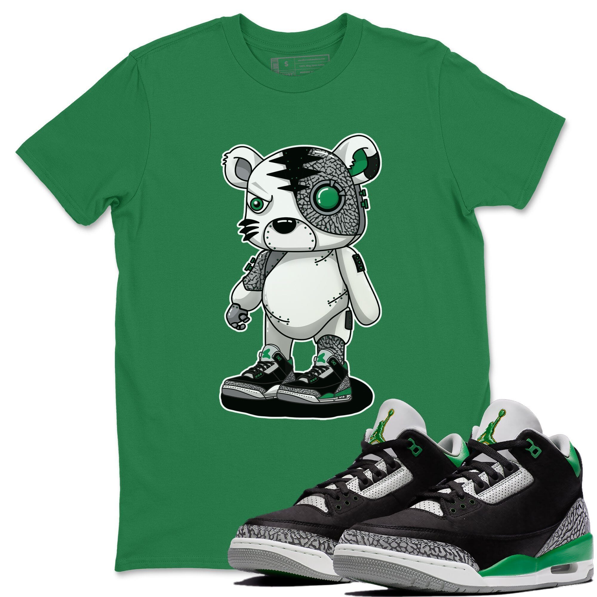 Cyborg Tiger Unisex Tops - Air Jordan 3 Pine Green