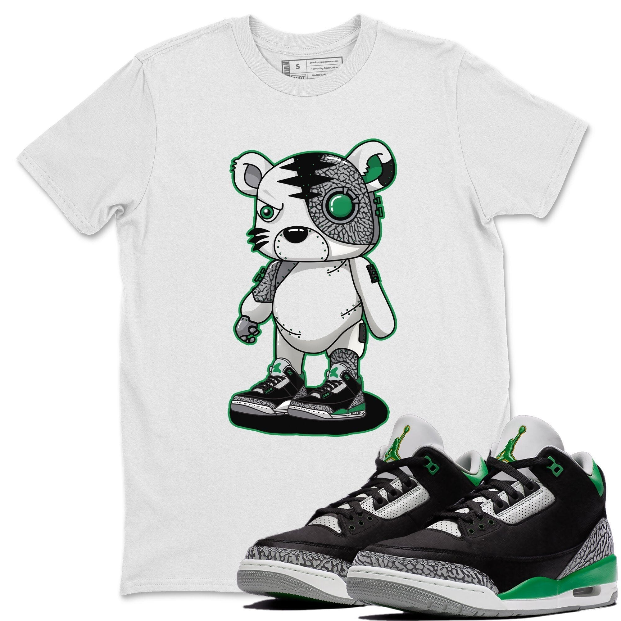 Cyborg Tiger Unisex Tops - Air Jordan 3 Pine Green