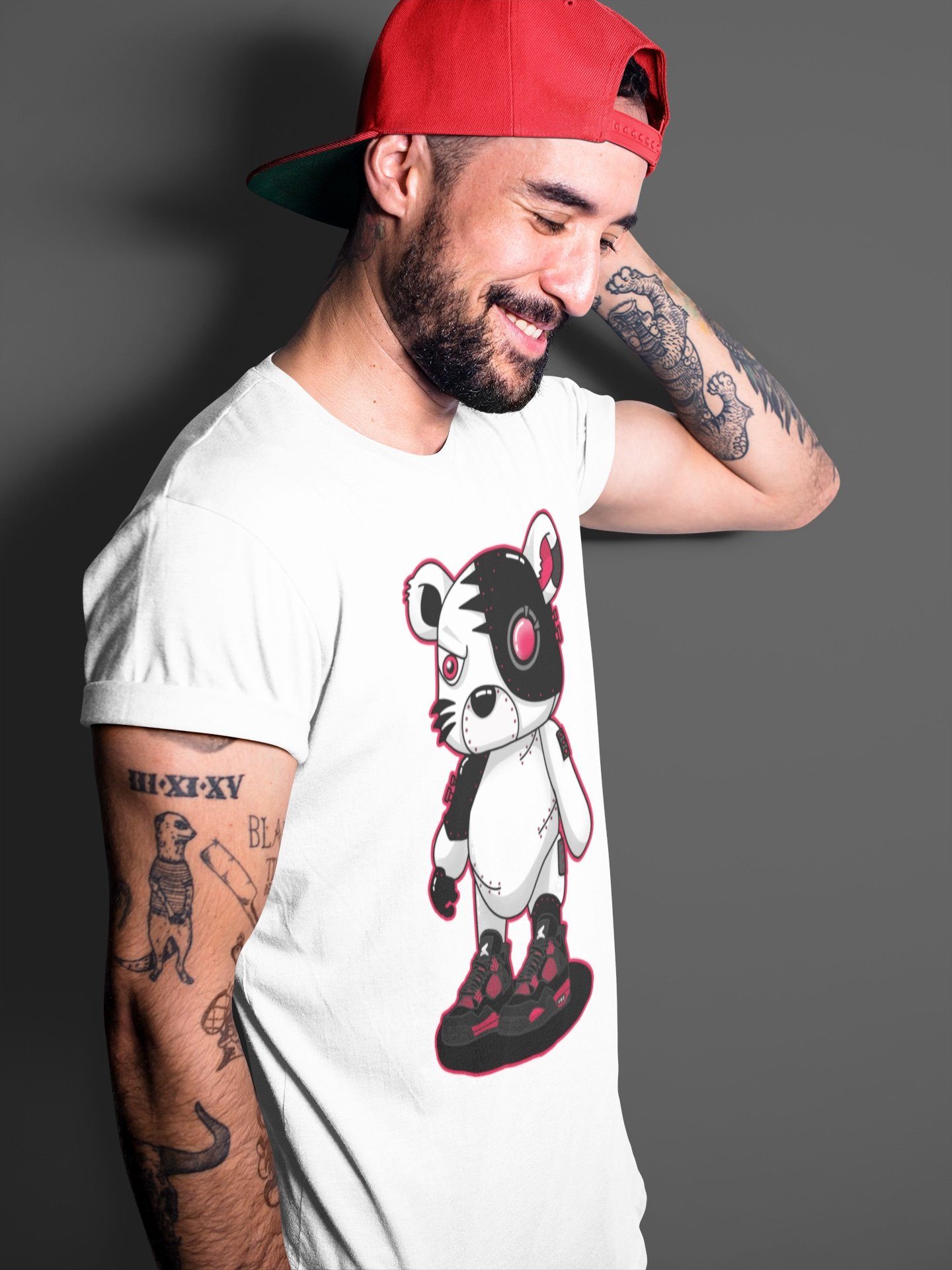 Cyborg Tiger Unisex Tops - Air Jordan 4 Red Thunder