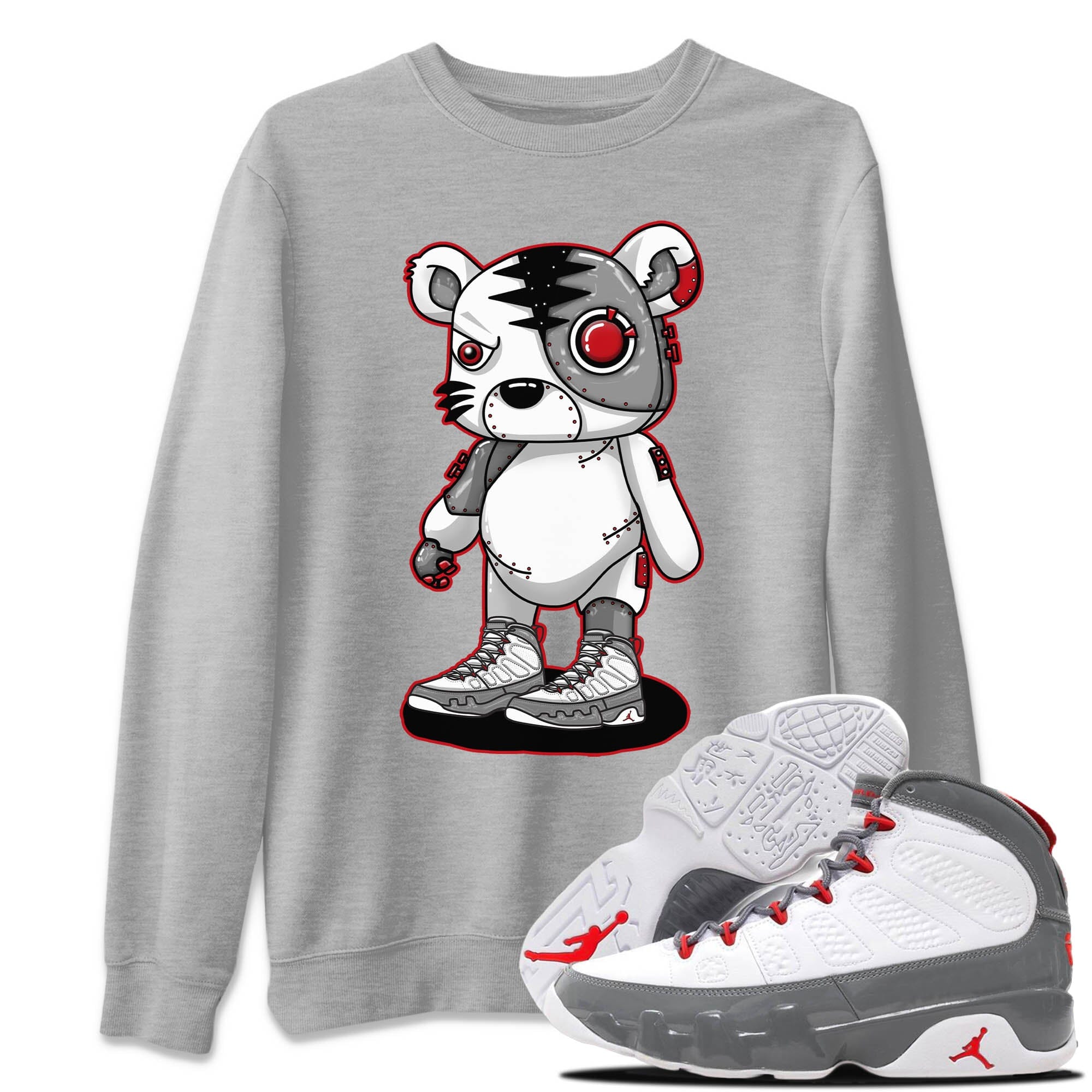 Cyborg Tiger Unisex Tops - Air Jordan 9 Fire Red