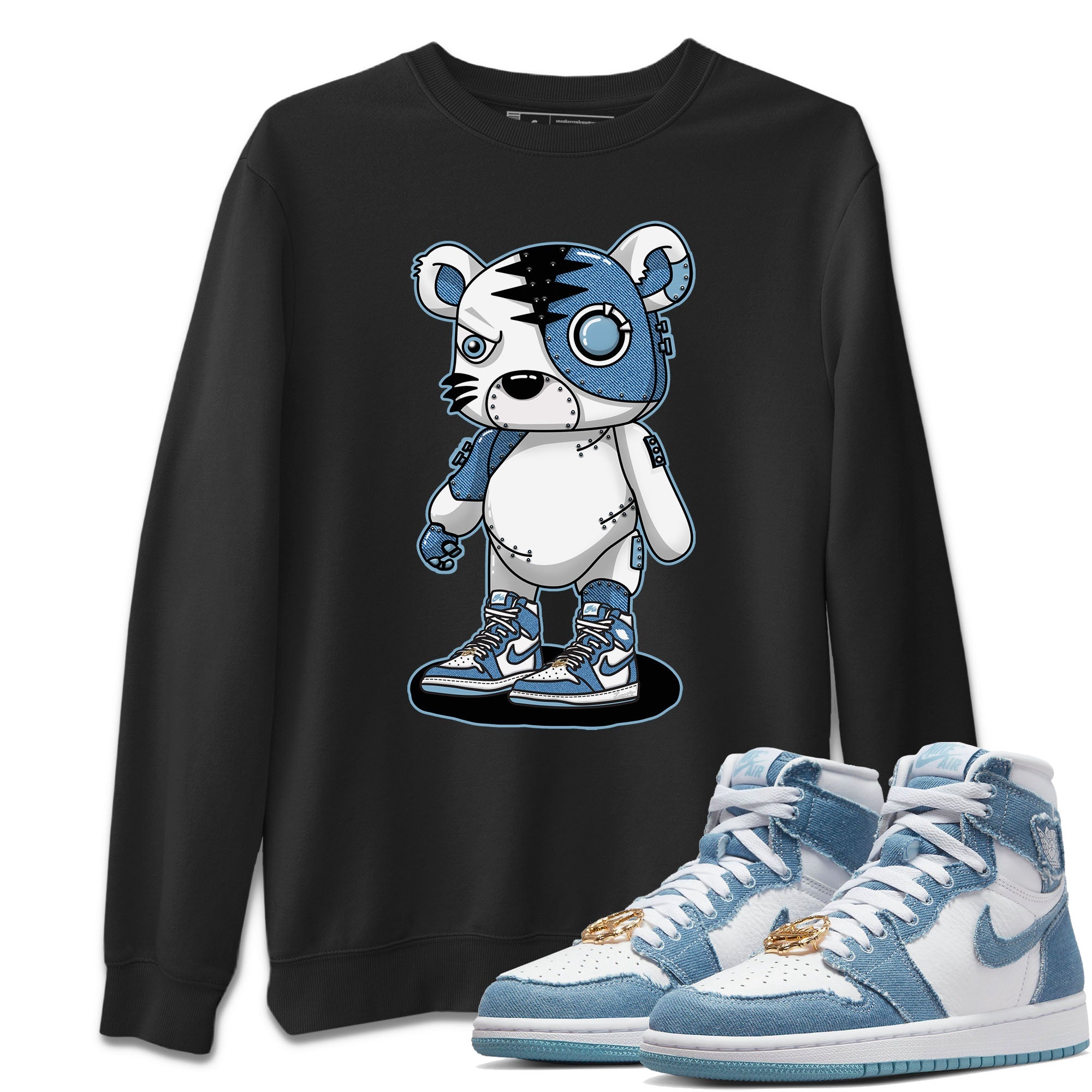 Cyborg Tiger Unisex Tops - Air Jordan 1 Denim