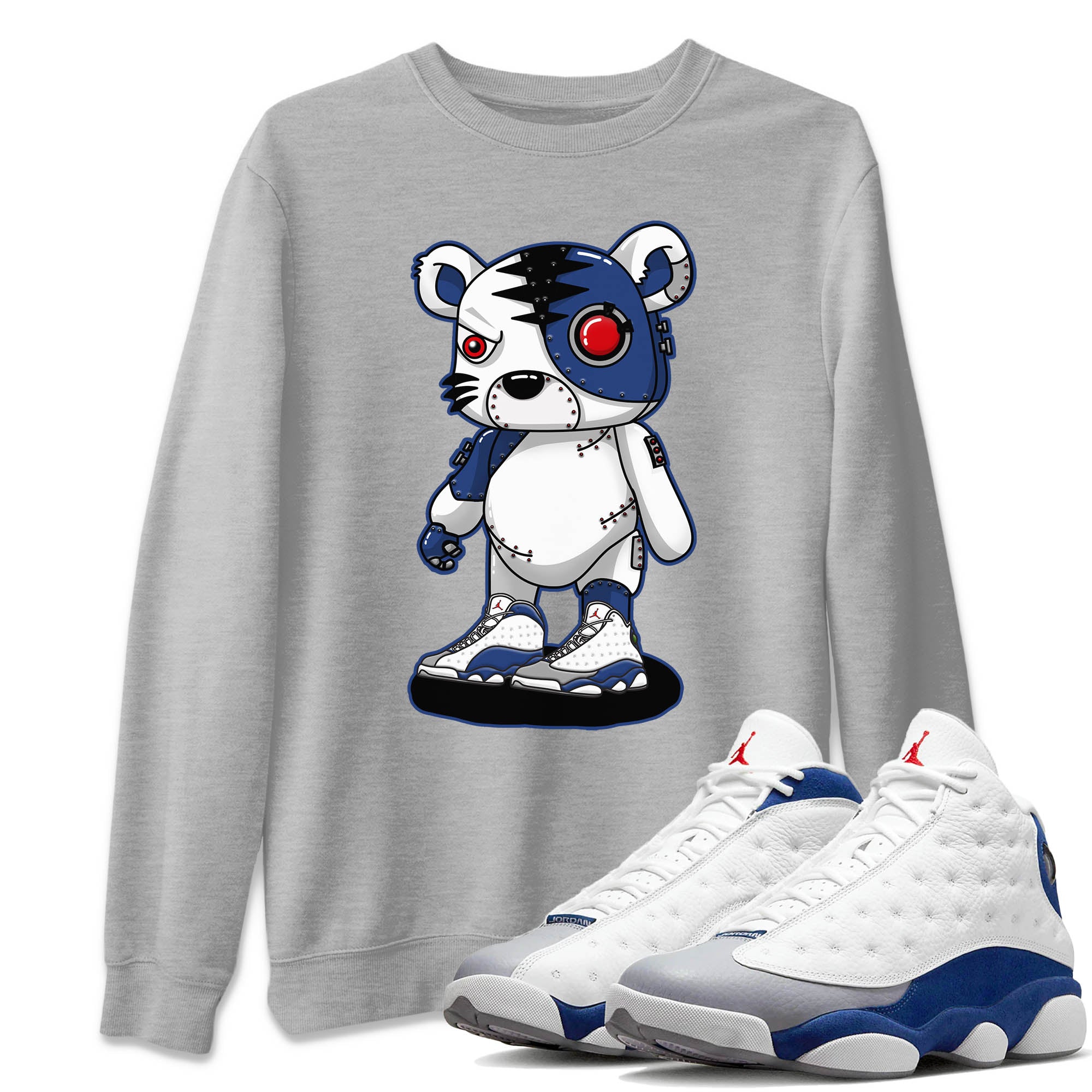 Cyborg Tiger Unisex Tops - Air Jordan 13 French Blue