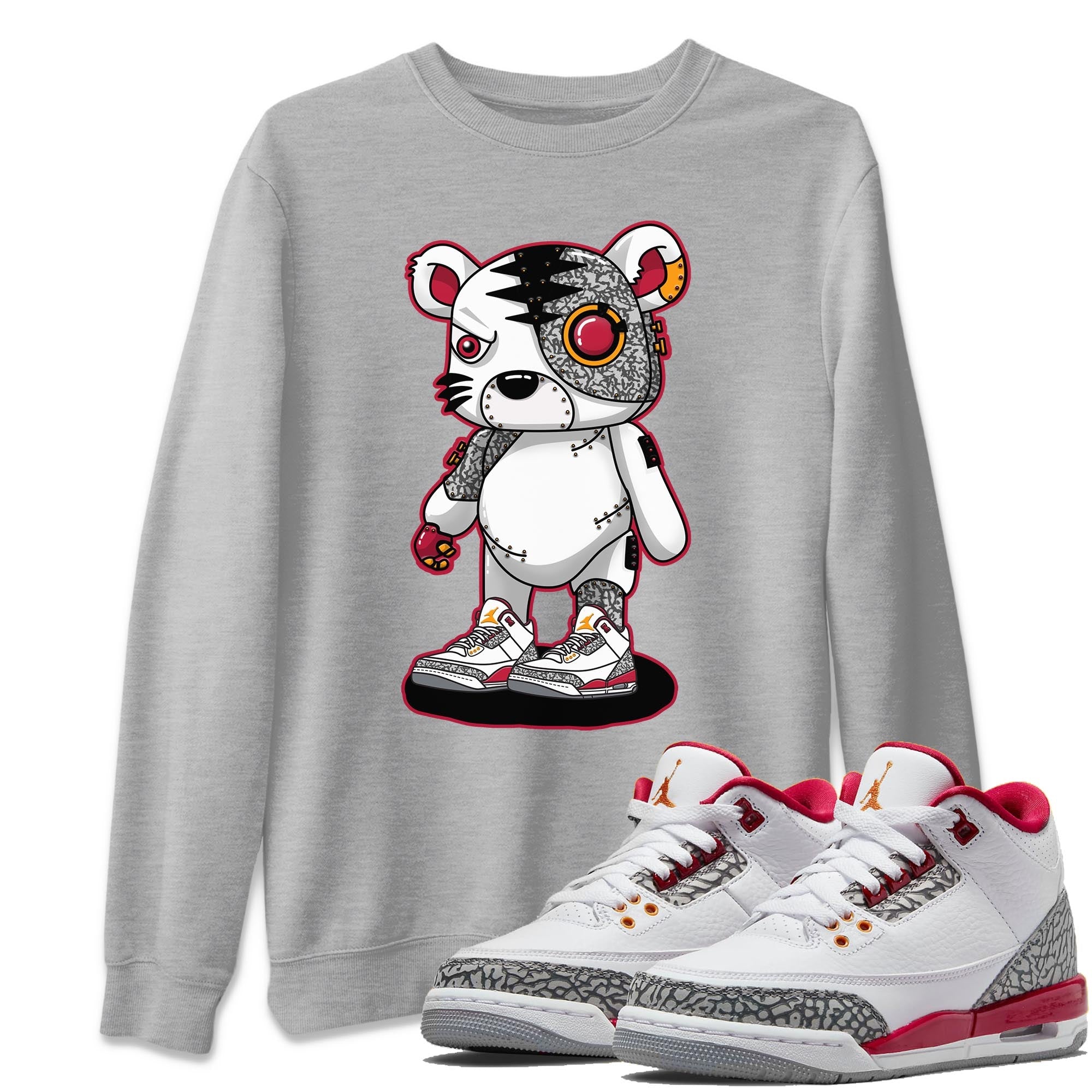Cyborg Tiger Unisex Tops - Air Jordan 3 Cardinal