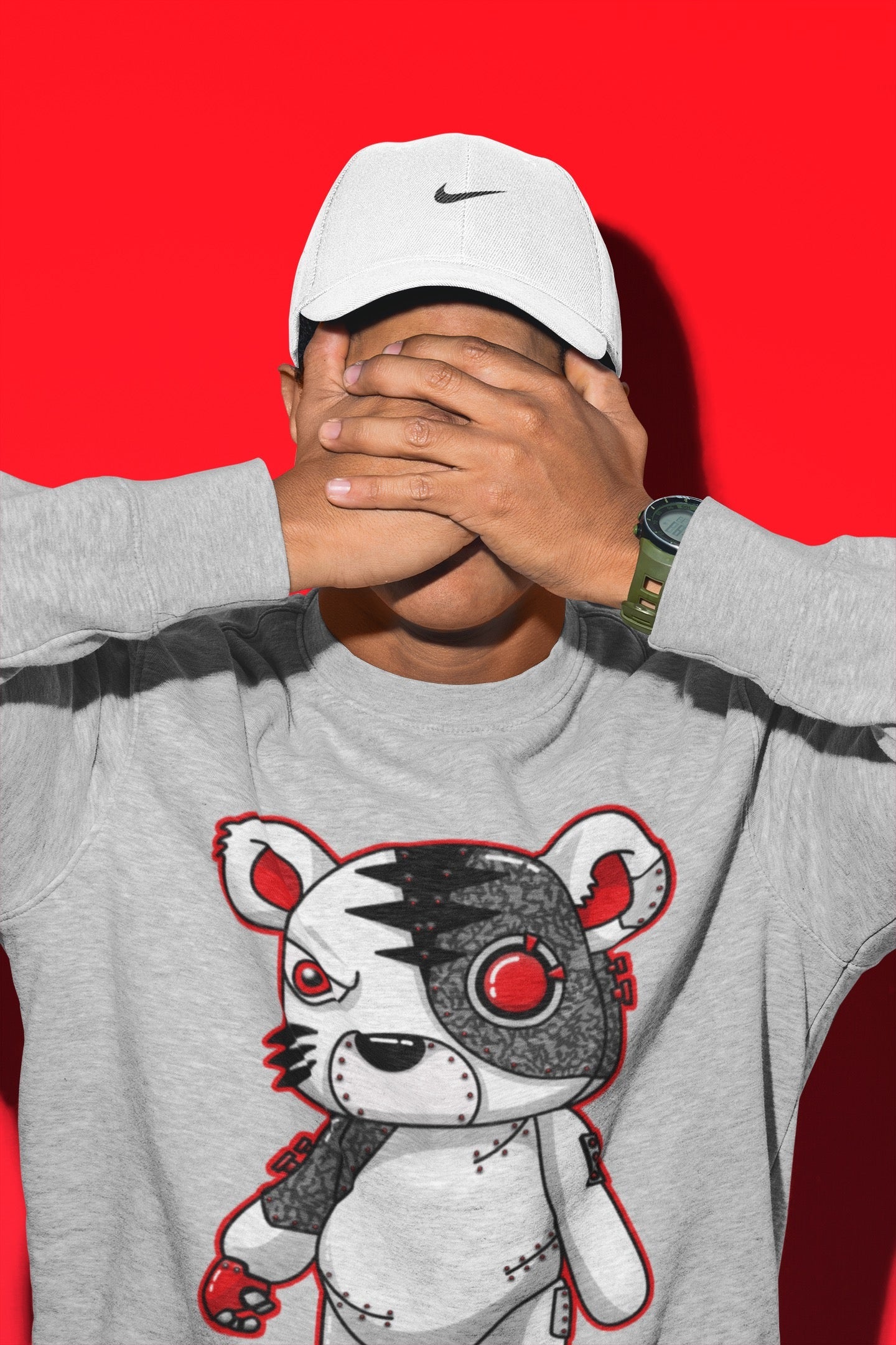 Cyborg Tiger Unisex Tops - Air Jordan 3 Fire Red