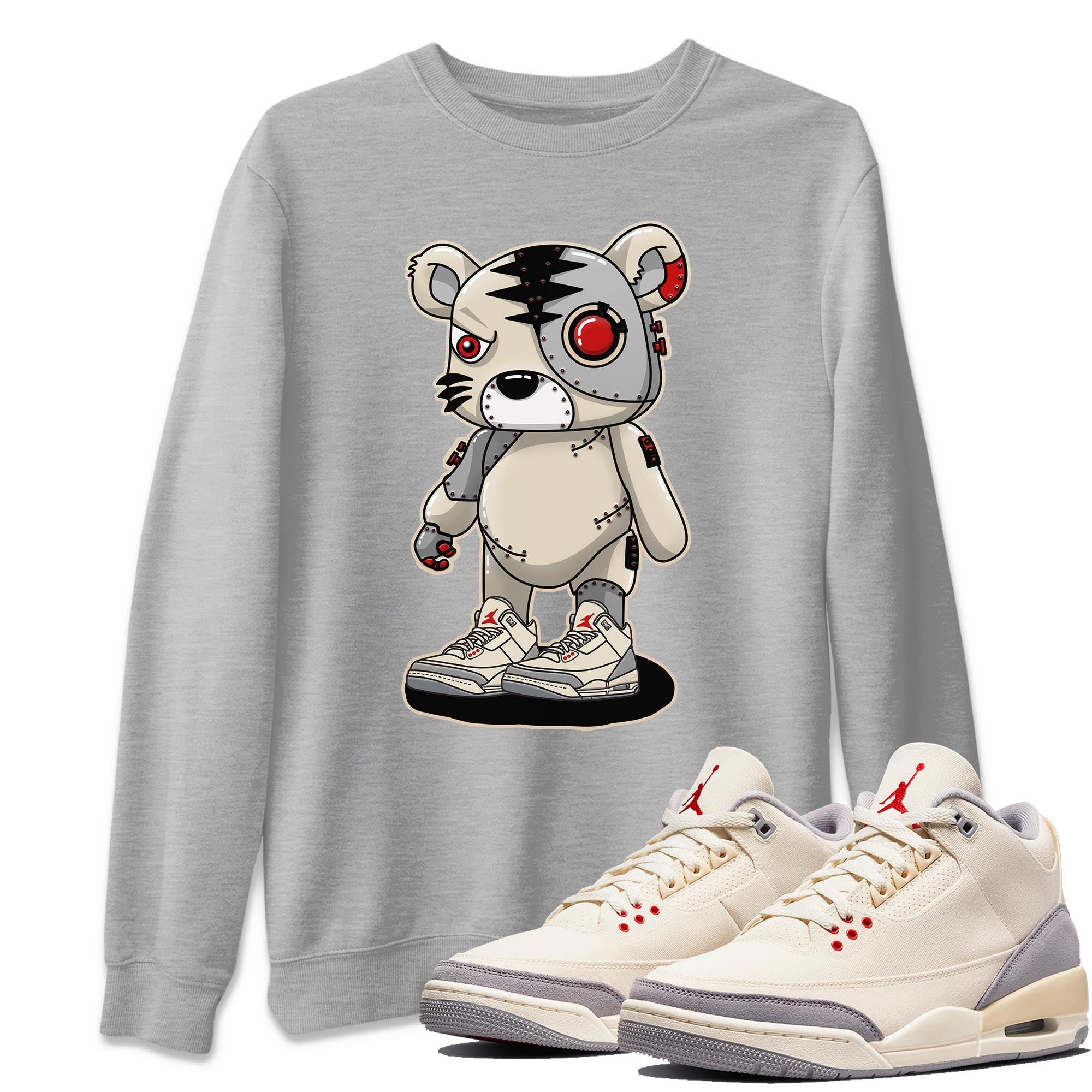 Cyborg Tiger Unisex Tops - Air Jordan 3 Muslin