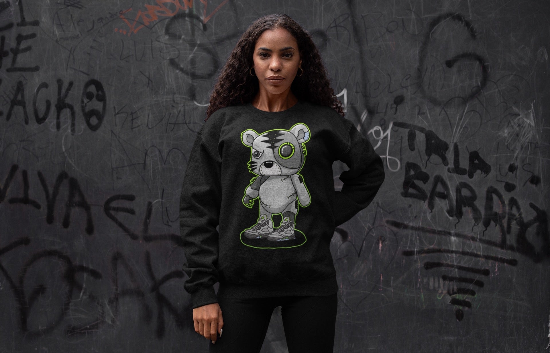Cyborg Tiger Unisex Tops - Air Jordan 5 Green Bean