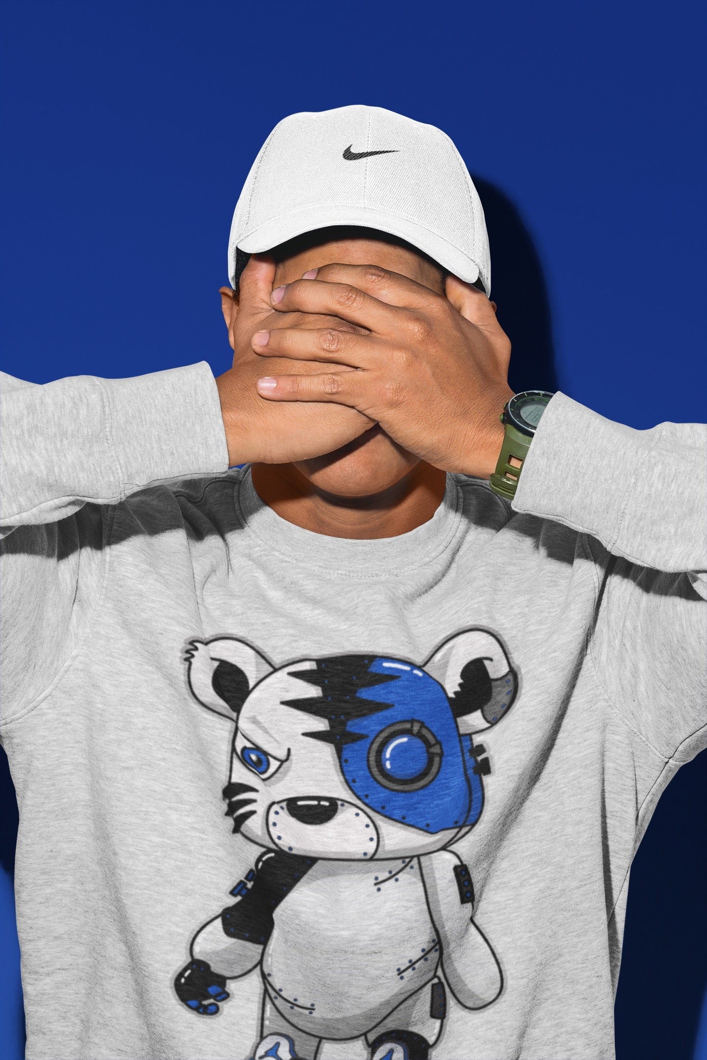 Cyborg Tiger Unisex Tops - Air Jordan 5 Racer Blue