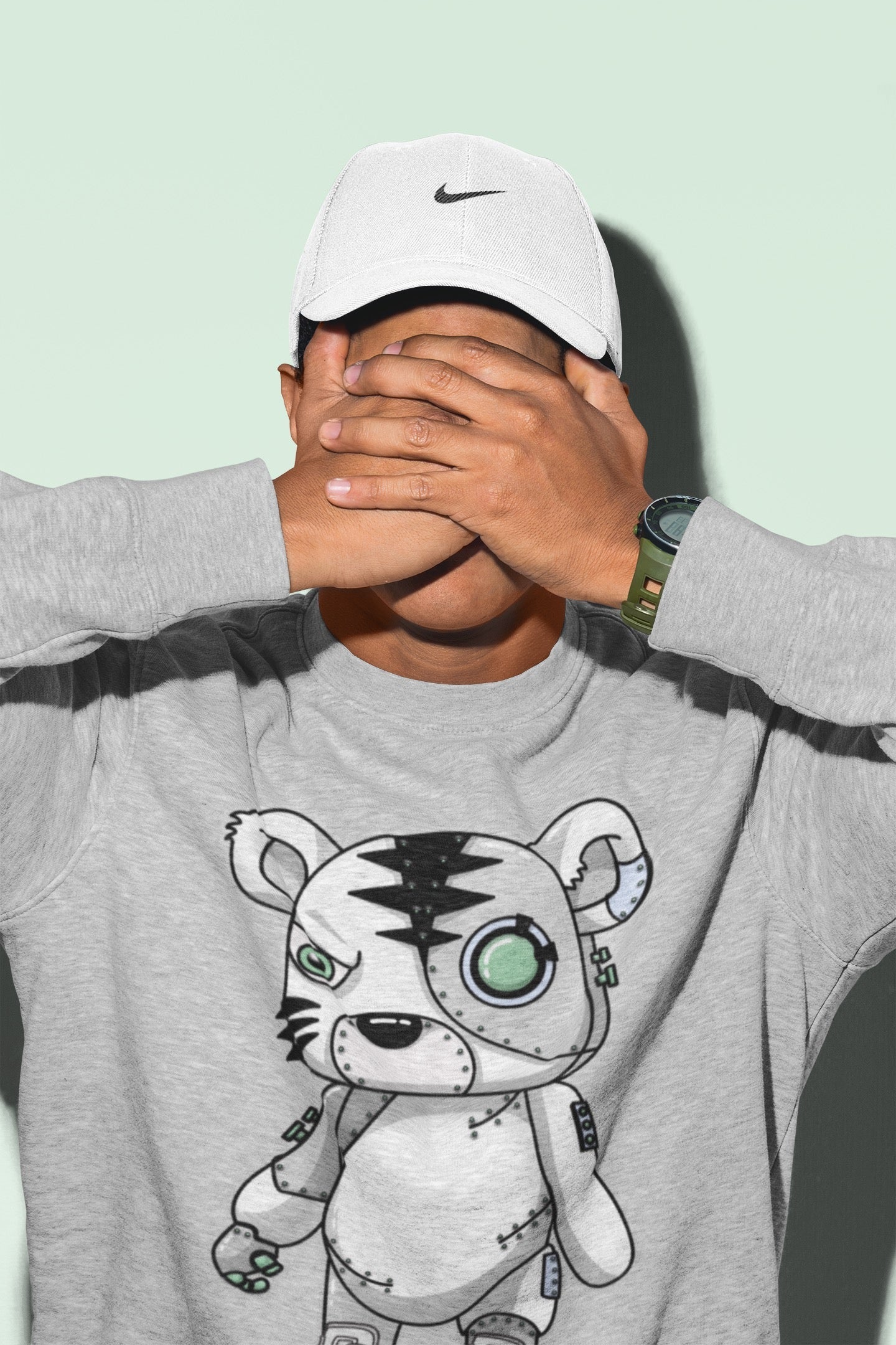 Cyborg Tiger Unisex Tops - Air Jordan 6 Mint Foam