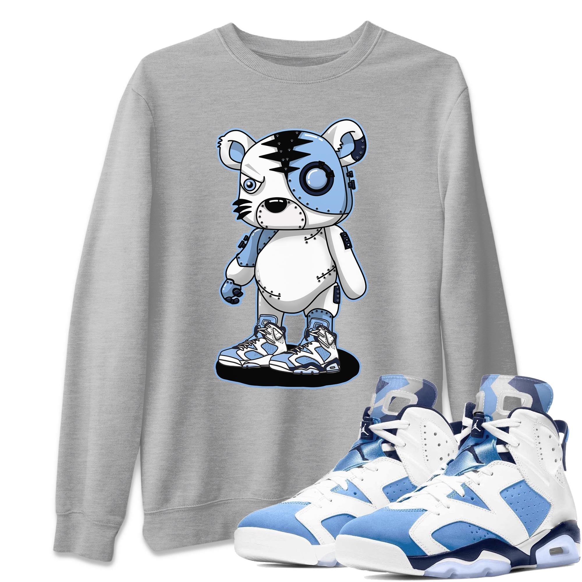 Cyborg Tiger Unisex Tops - Air Jordan 6 UNC