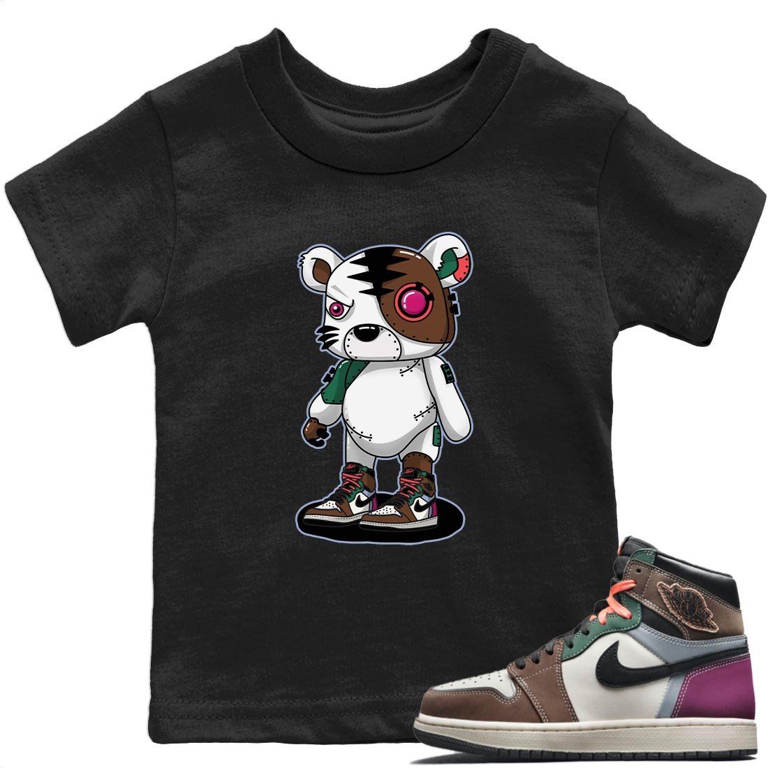 Cyborg Tiger Kids Tops - Air Jordan 1 Hand Crafted