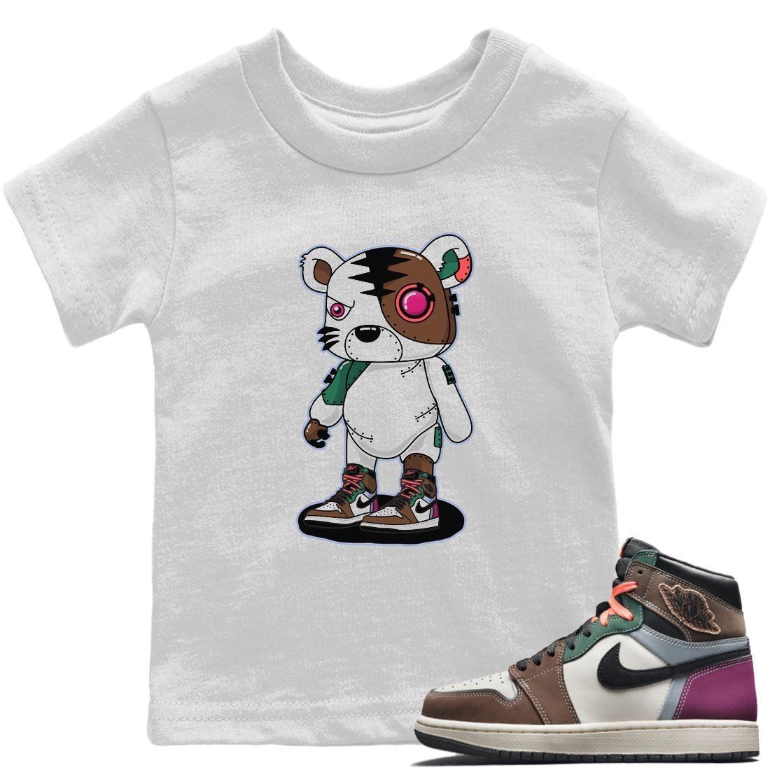 Cyborg Tiger Kids Tops - Air Jordan 1 Hand Crafted
