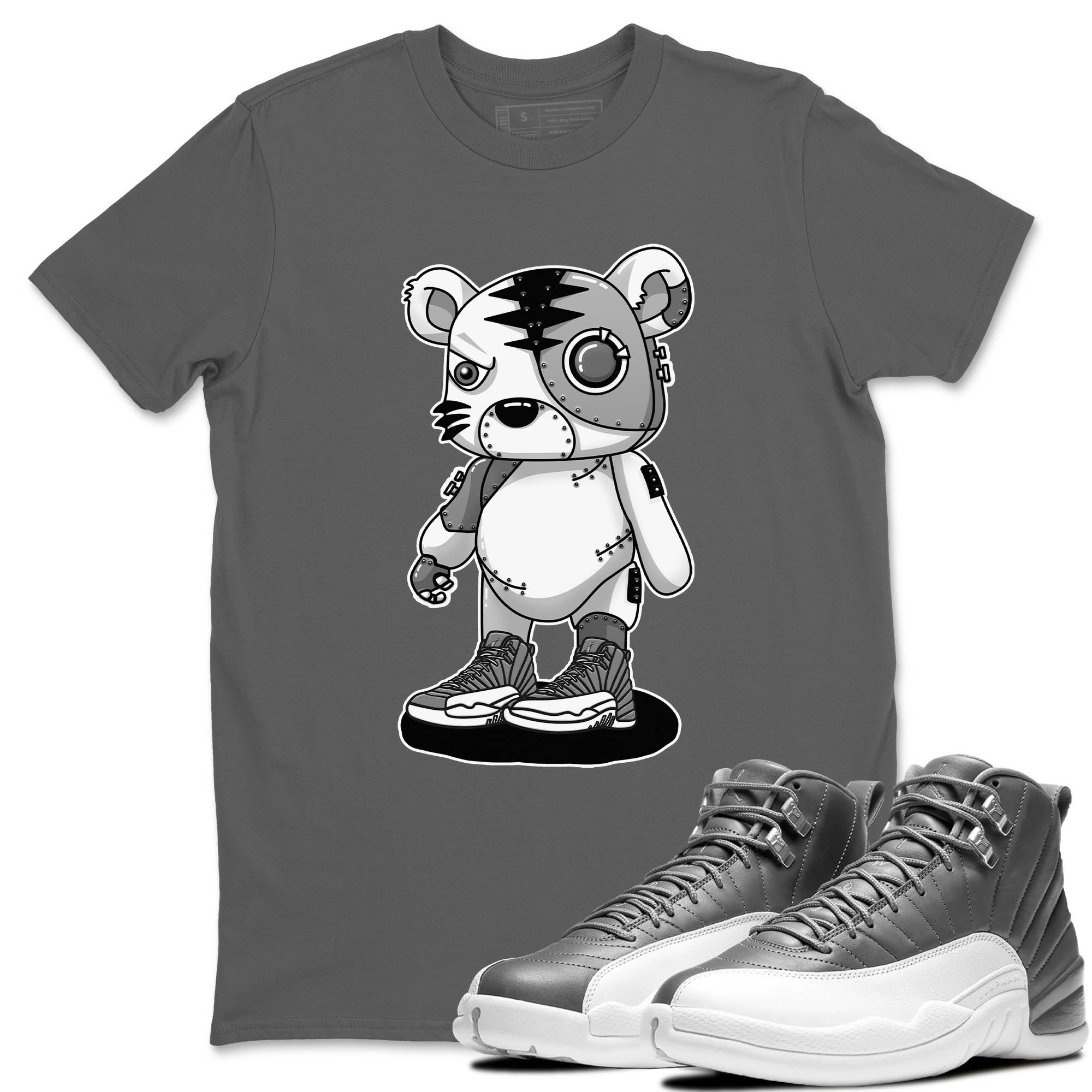 Cyborg Tiger Unisex Tops - Air Jordan 12 Stealth