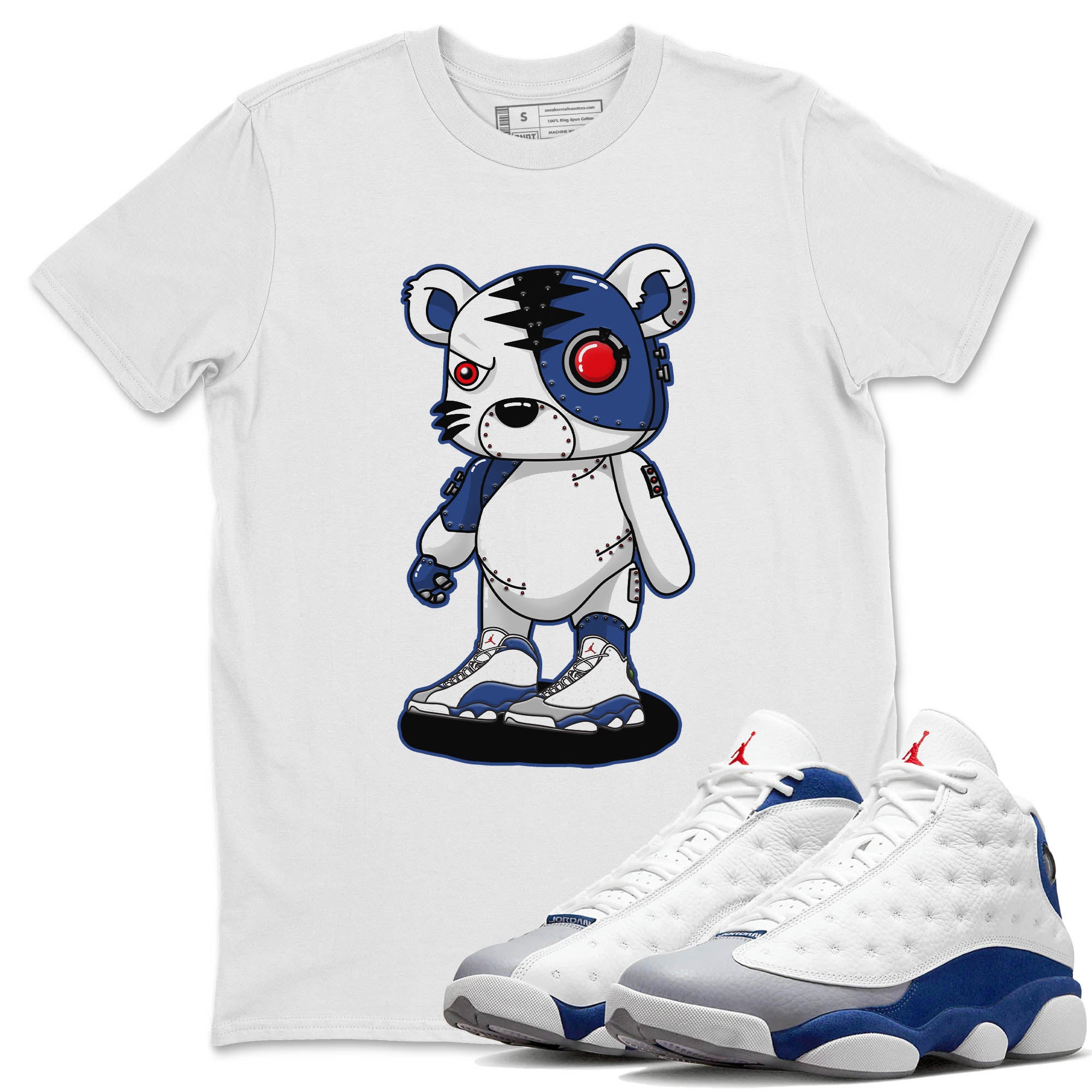 Cyborg Tiger Unisex Tops - Air Jordan 13 French Blue