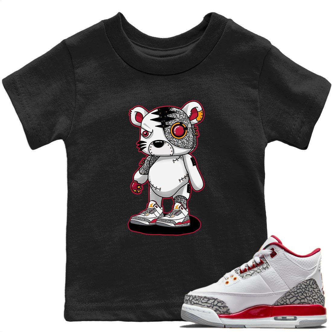 Cyborg Tiger Kids Tops - Air Jordan 3 Cardinal