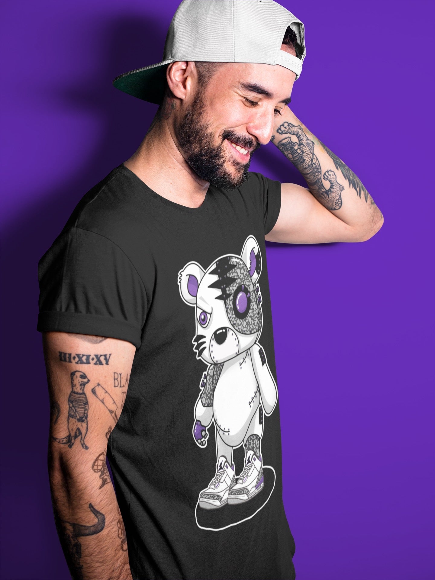 Cyborg Tiger Unisex Tops - Air Jordan 3 Dark Iris