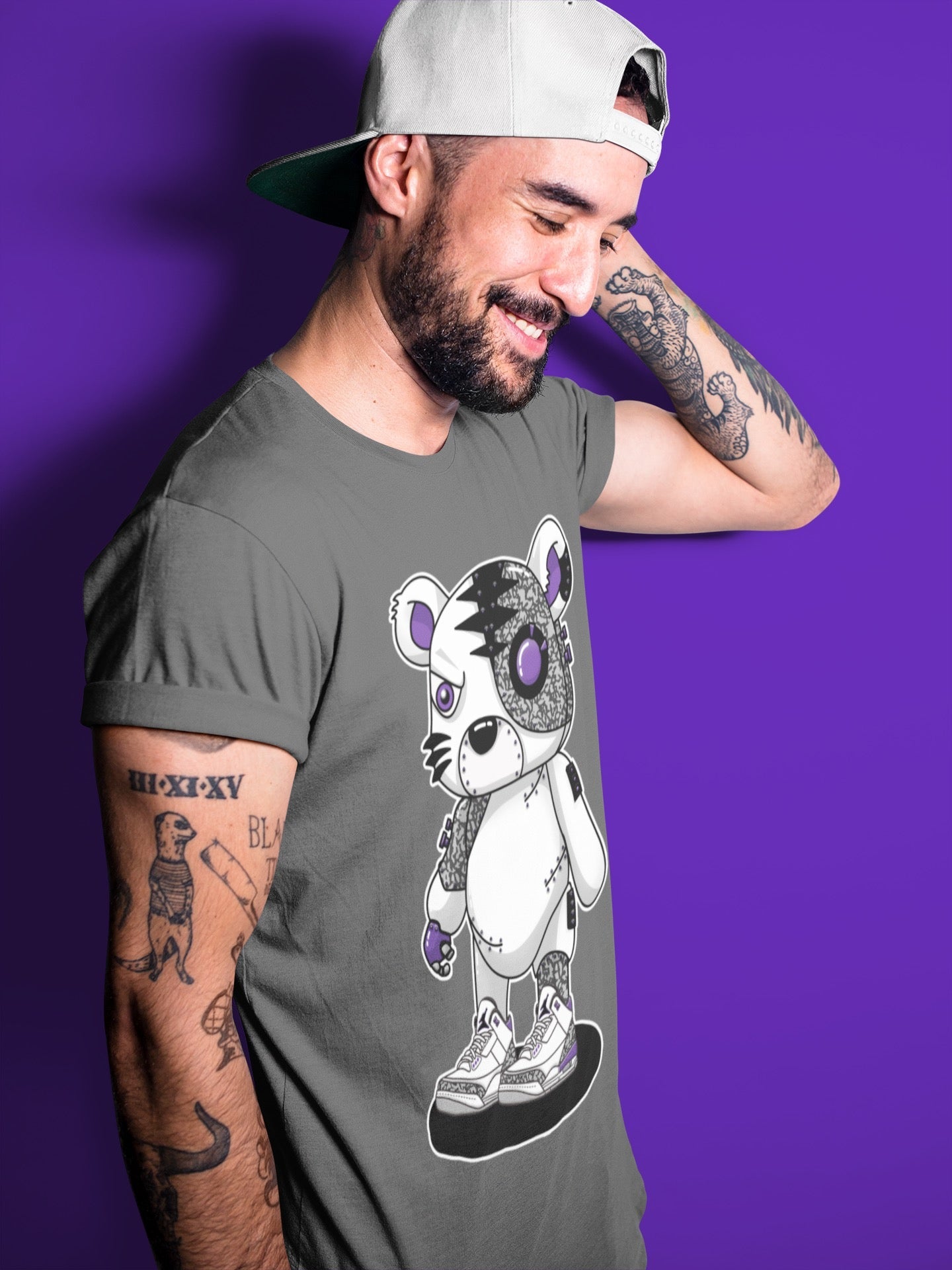Cyborg Tiger Unisex Tops - Air Jordan 3 Dark Iris
