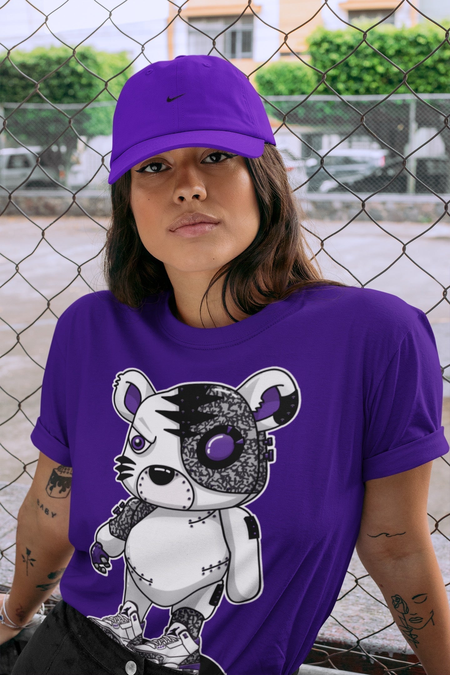 Cyborg Tiger Unisex Tops - Air Jordan 3 Dark Iris