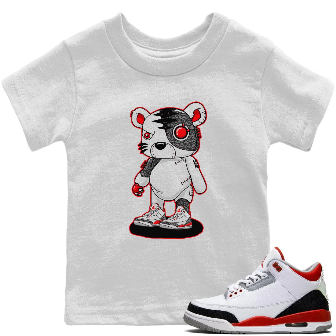 Cyborg Tiger Kids Tops - Air Jordan 3 Fire Red