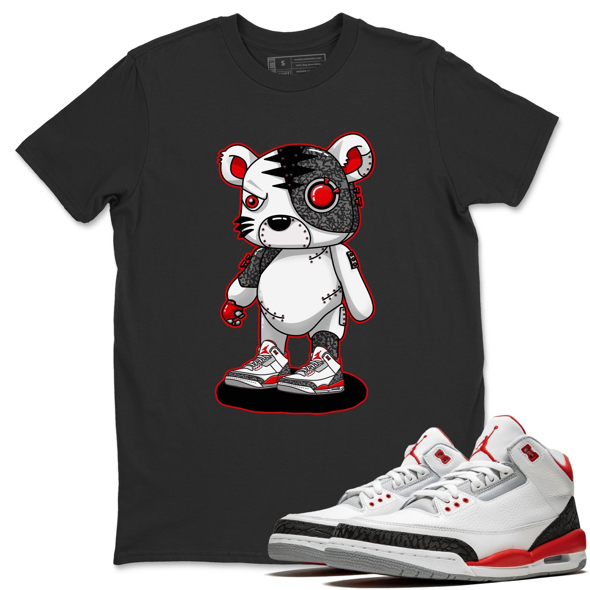 Cyborg Tiger Unisex Tops - Air Jordan 3 Fire Red