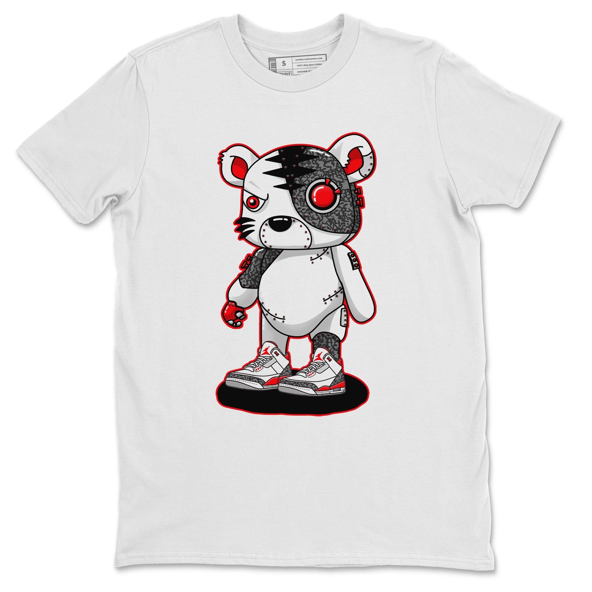 Cyborg Tiger Unisex Tops - Air Jordan 3 Fire Red