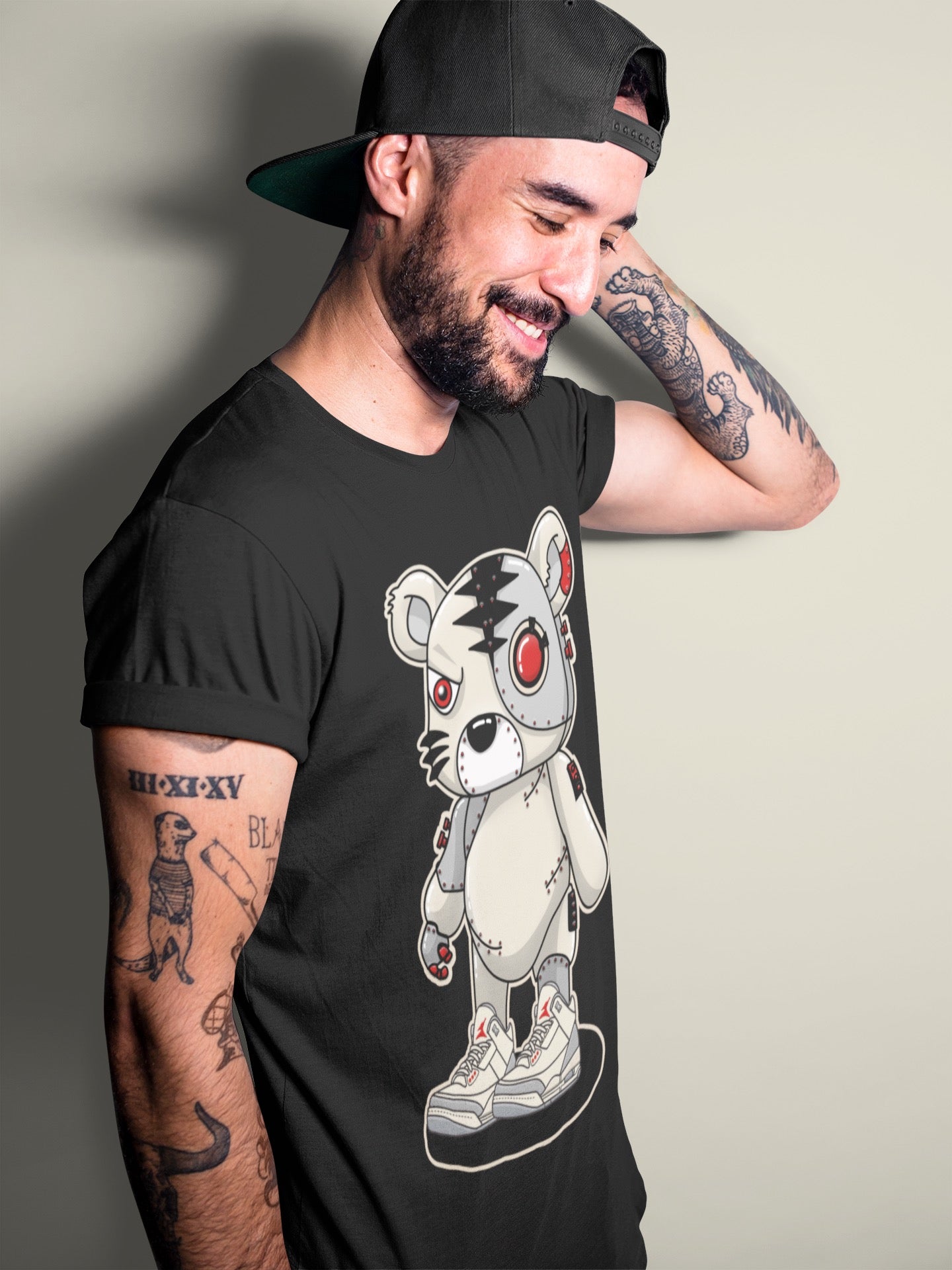 Cyborg Tiger Unisex Tops - Air Jordan 3 Muslin