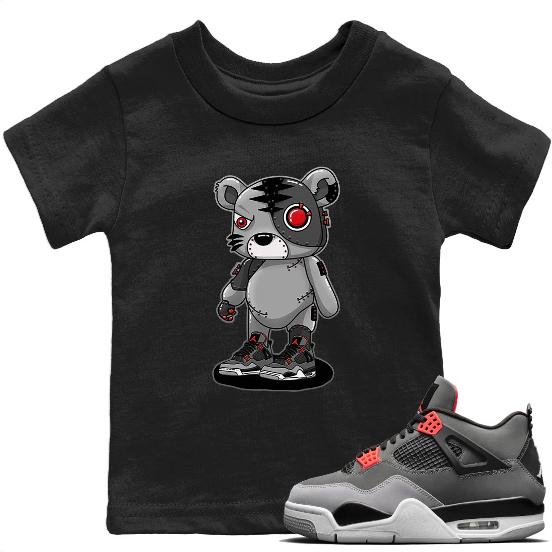 Cyborg Tiger Kids Tops - Air Jordan 4 Infrared