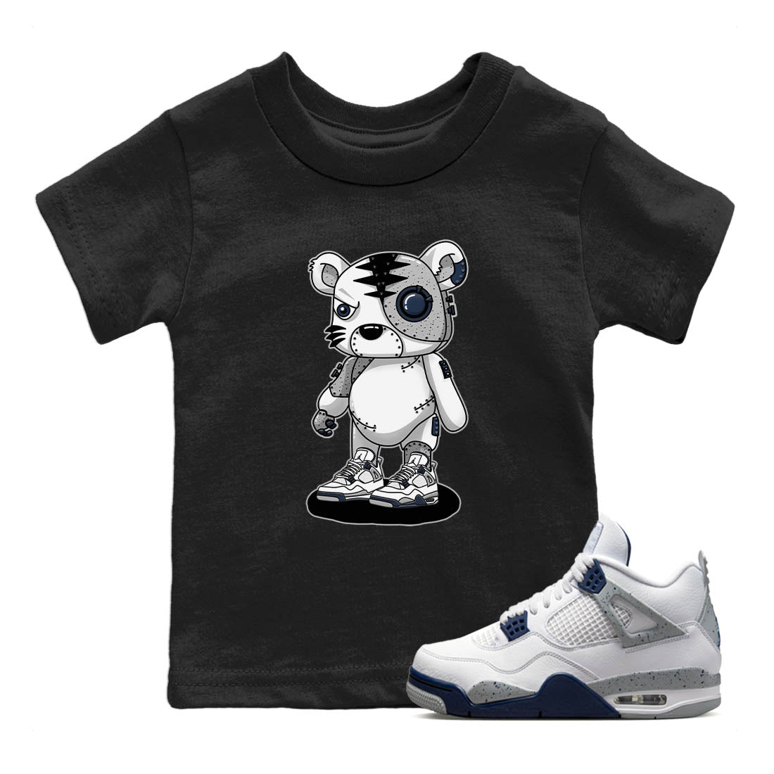 Cyborg Tiger Kids Tops - Air Jordan 4 Midnight Navy