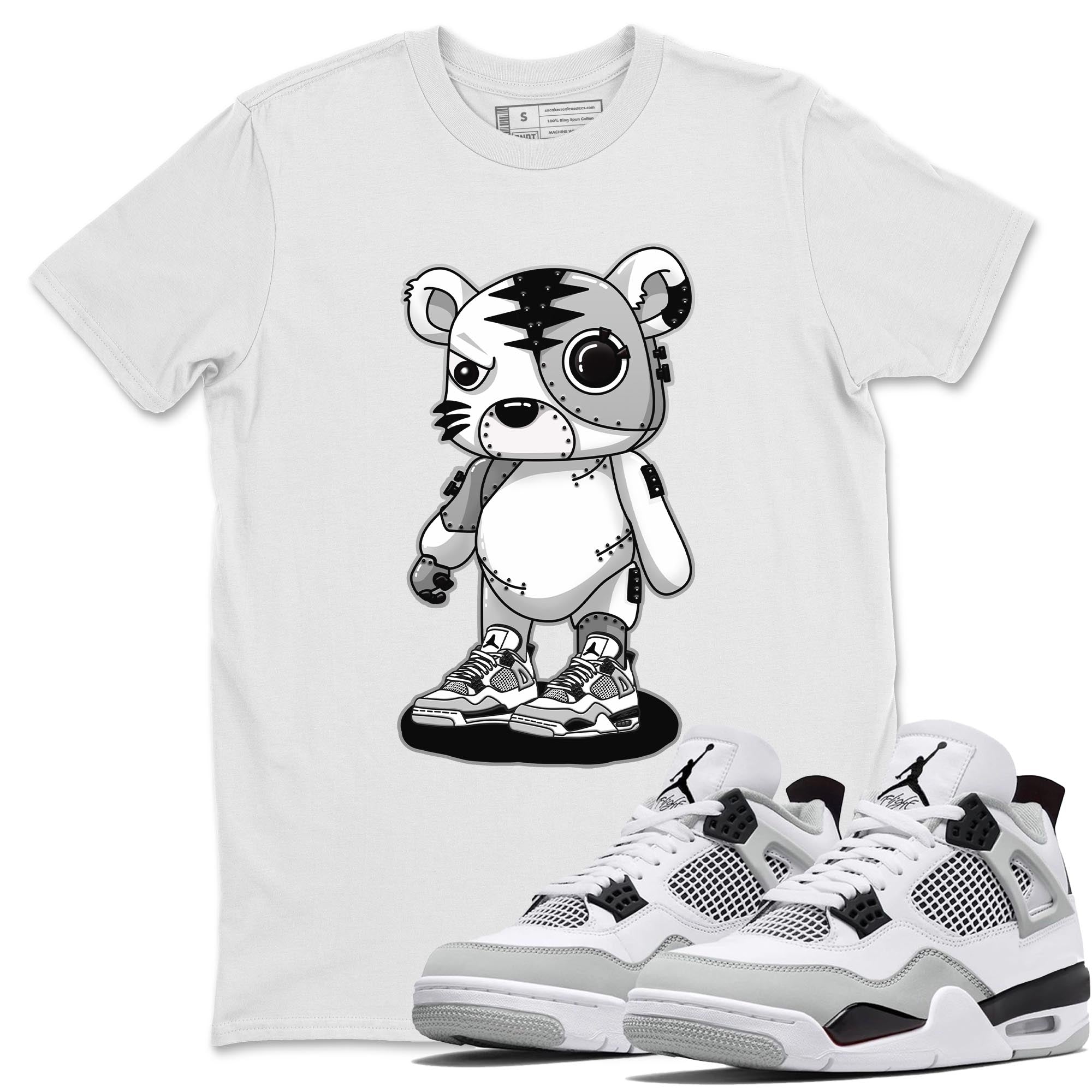 Cyborg Tiger Unisex Tops - Air Jordan 4 Military Black