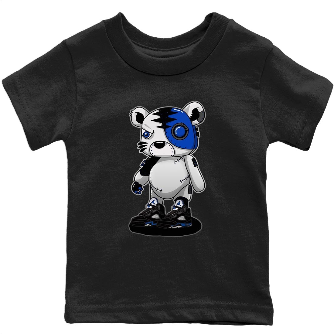 Cyborg Tiger Kids Tops - Air Jordan 5 Racer Blue