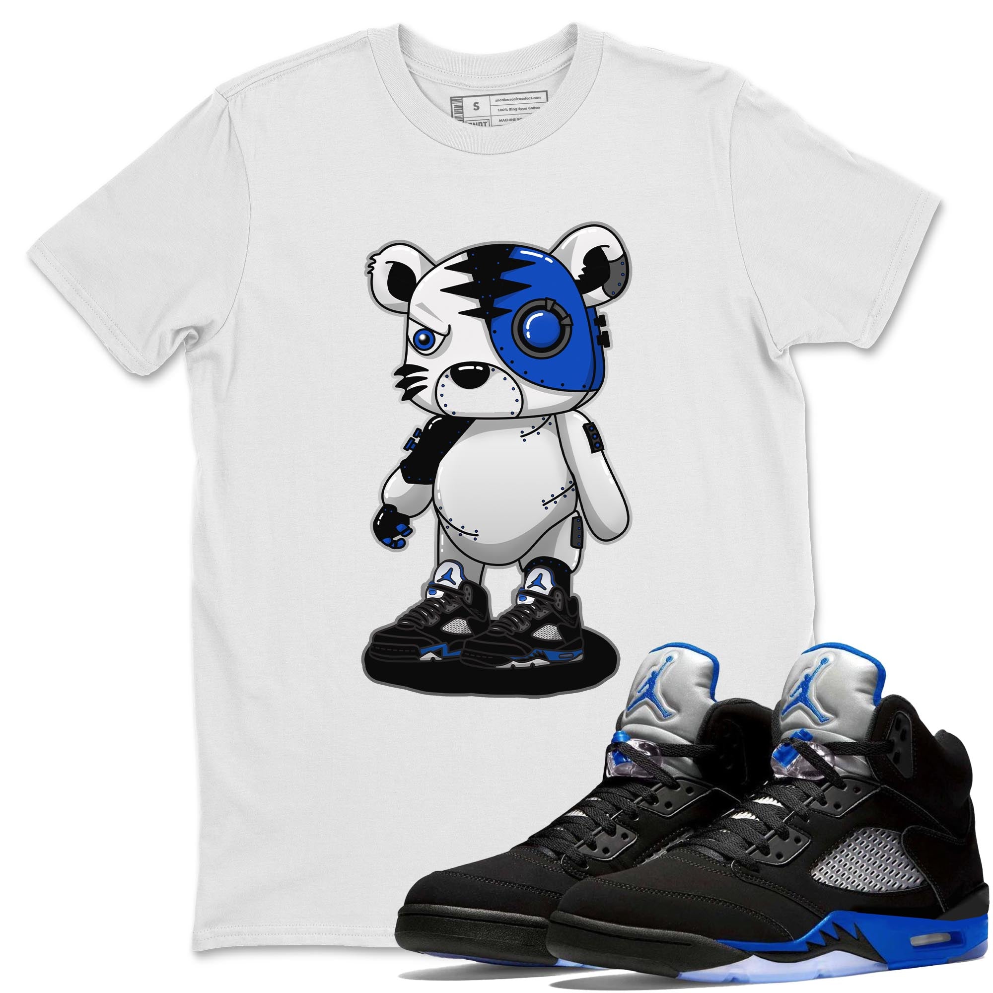 Cyborg Tiger Unisex Tops - Air Jordan 5 Racer Blue