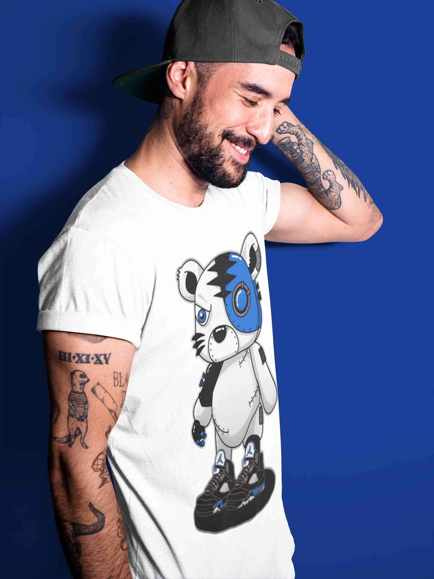 Cyborg Tiger Unisex Tops - Air Jordan 5 Racer Blue
