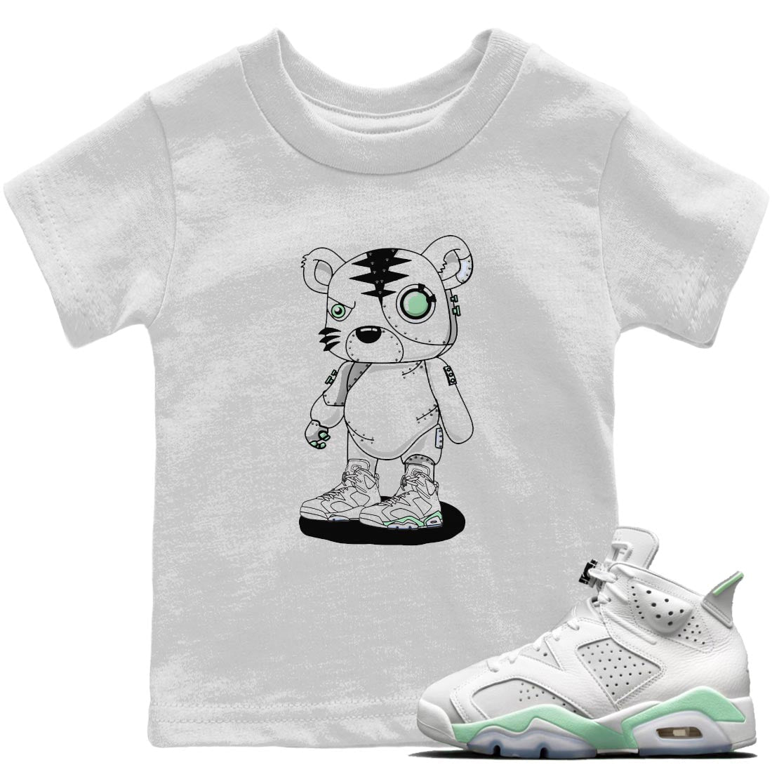 Cyborg Tiger Kids Tops - Air Jordan 6 Mint Foam