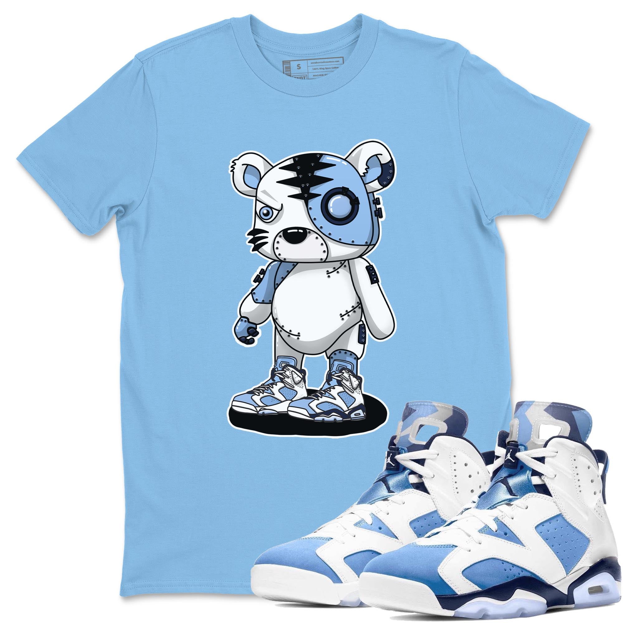 Cyborg Tiger Unisex Tops - Air Jordan 6 UNC