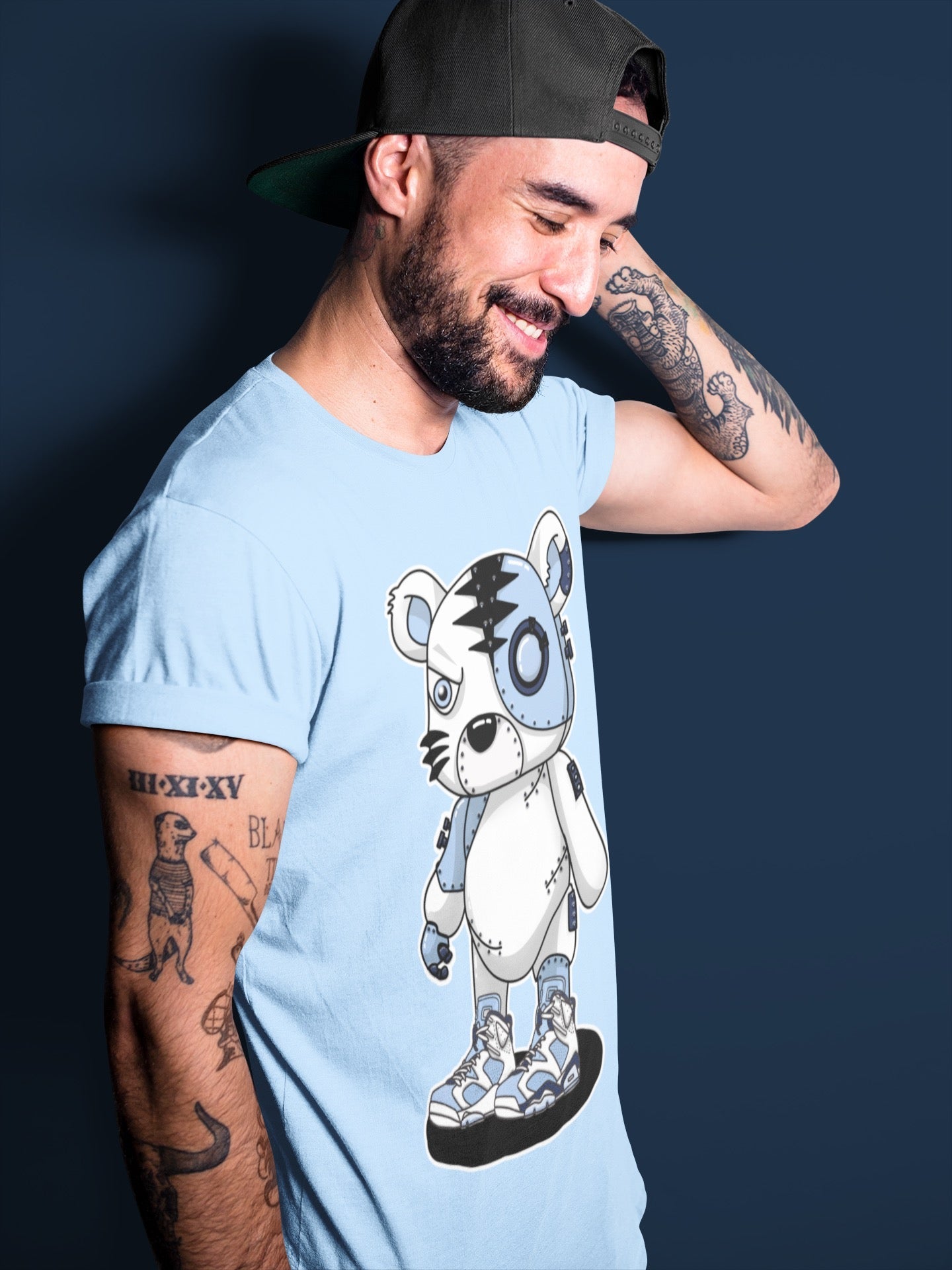 Cyborg Tiger Unisex Tops - Air Jordan 6 UNC