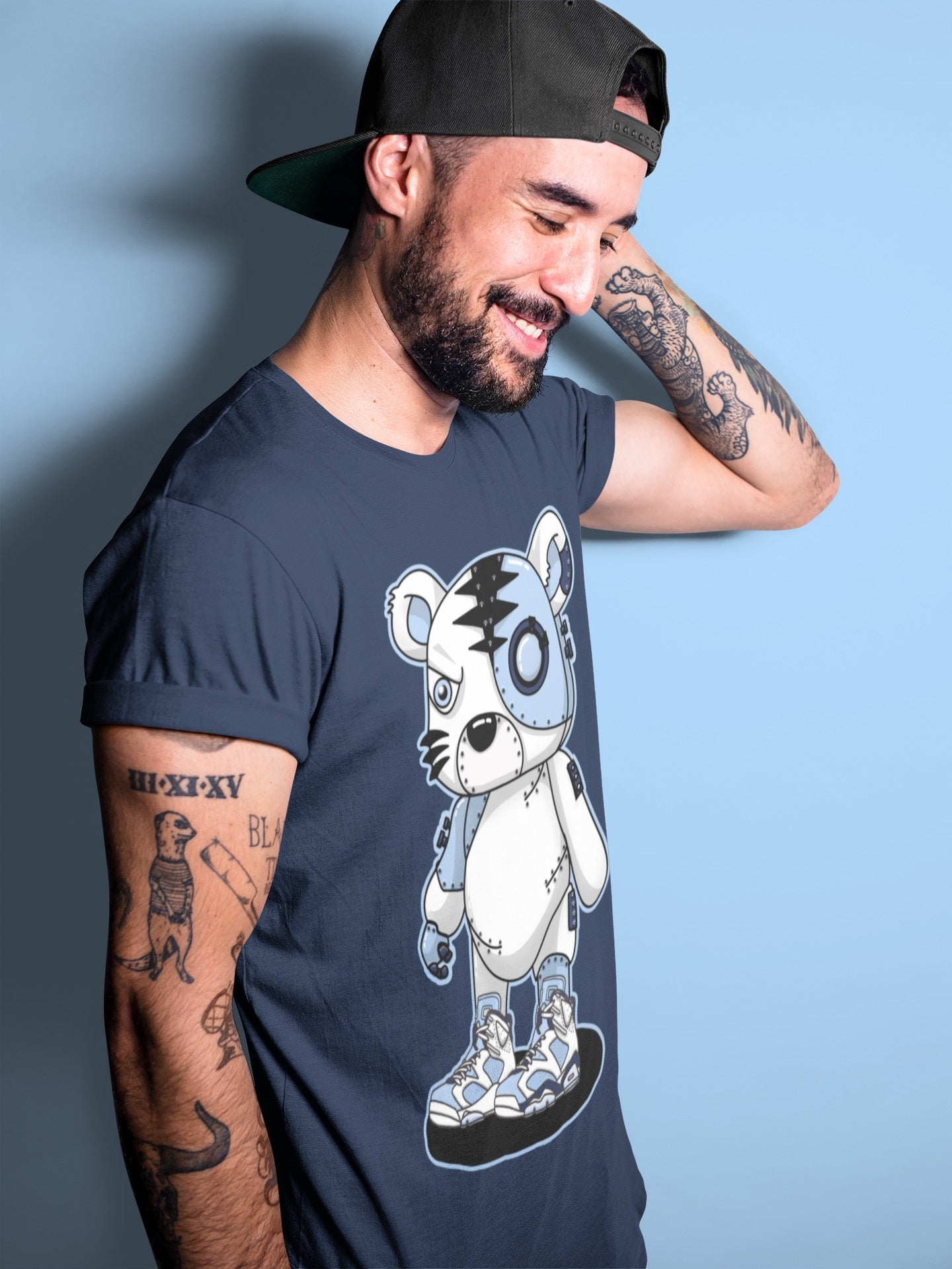 Cyborg Tiger Unisex Tops - Air Jordan 6 UNC