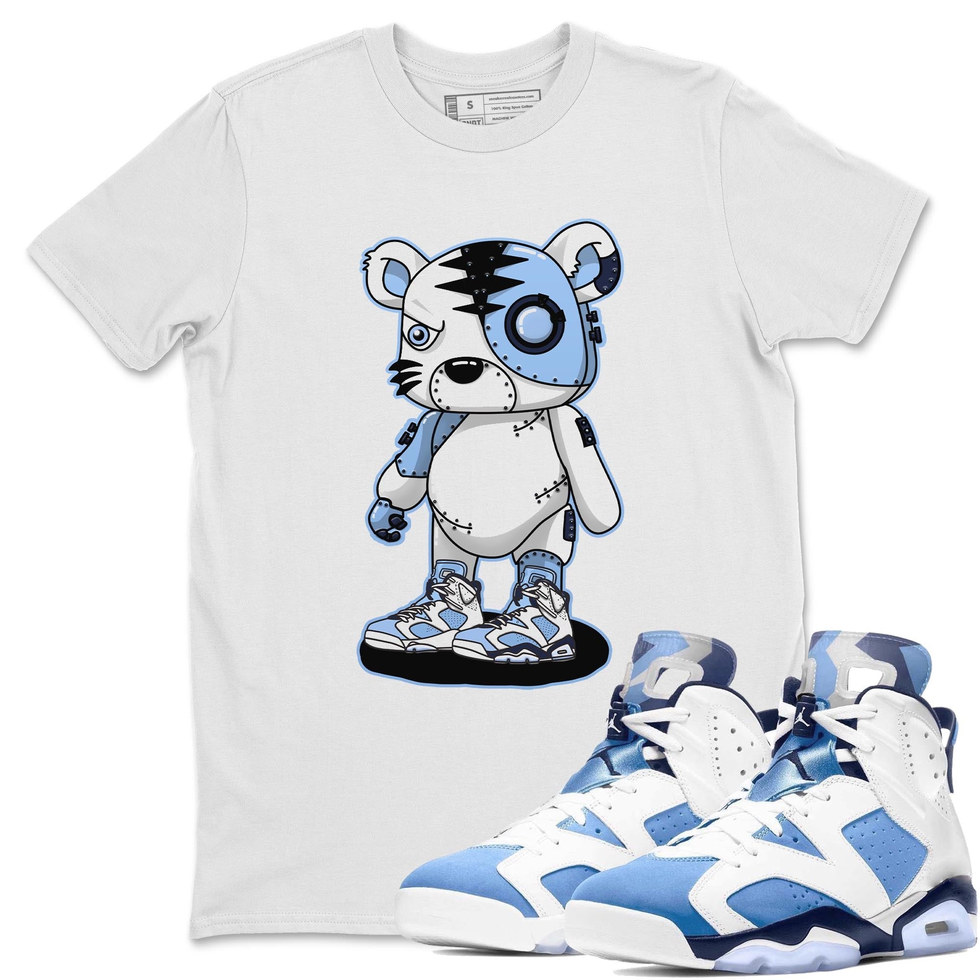 Cyborg Tiger Unisex Tops - Air Jordan 6 UNC