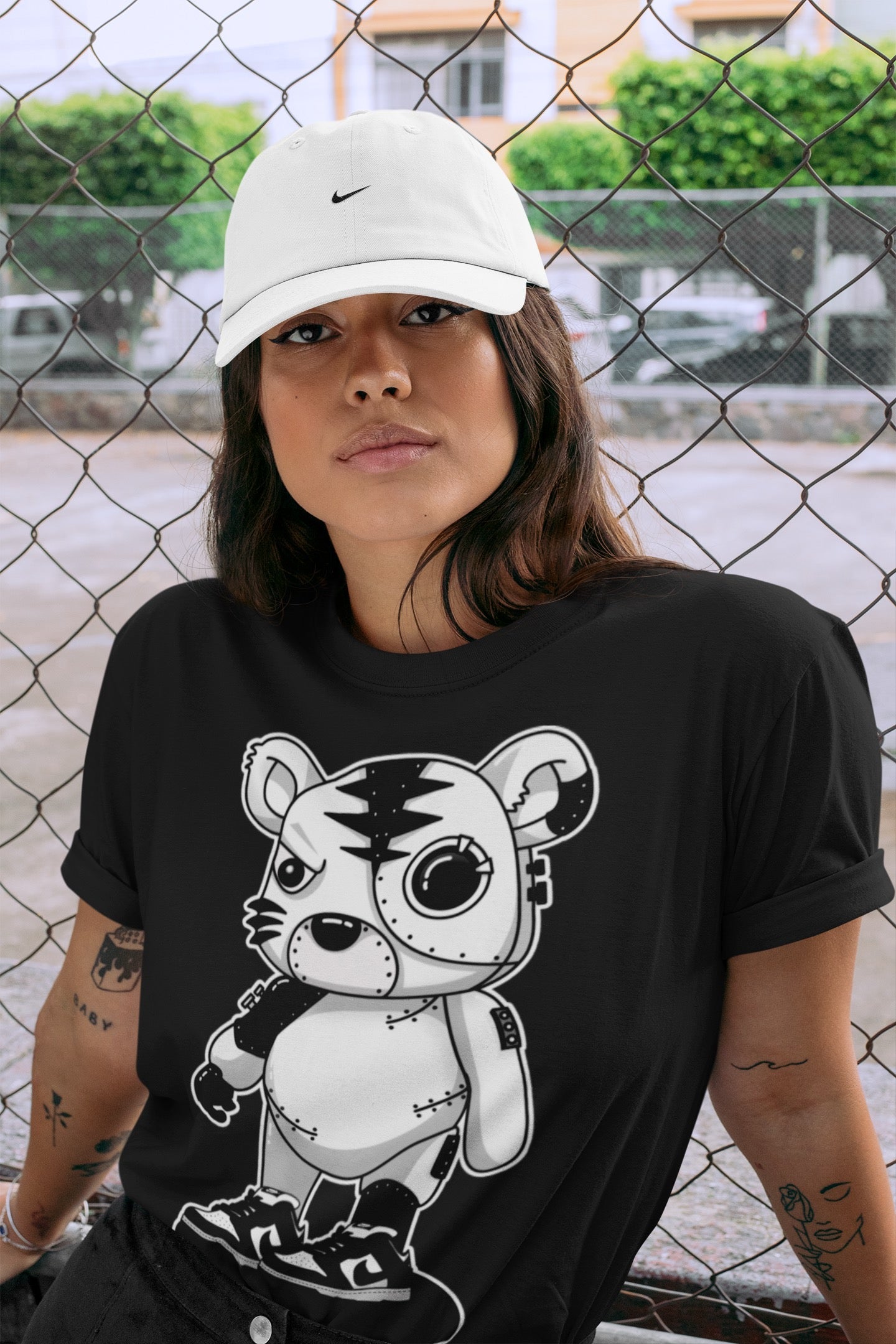 Cyborg Tiger Unisex Tops - Dunk Panda