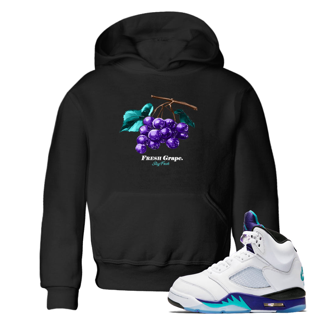 Fresh Grape snkmatch Tees Kids - Air Jordan 5 Grape