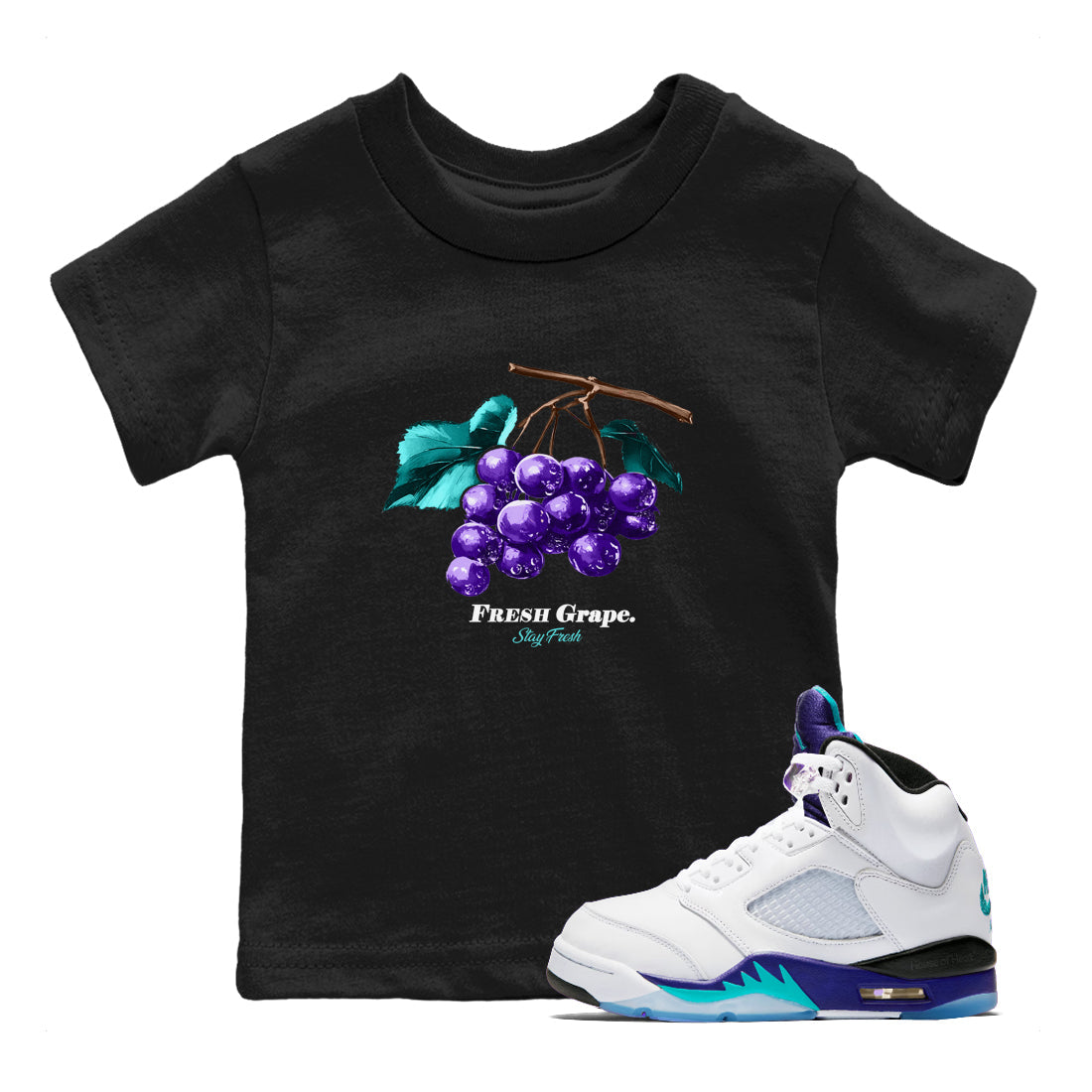 Fresh Grape snkmatch Tees Kids - Air Jordan 5 Grape