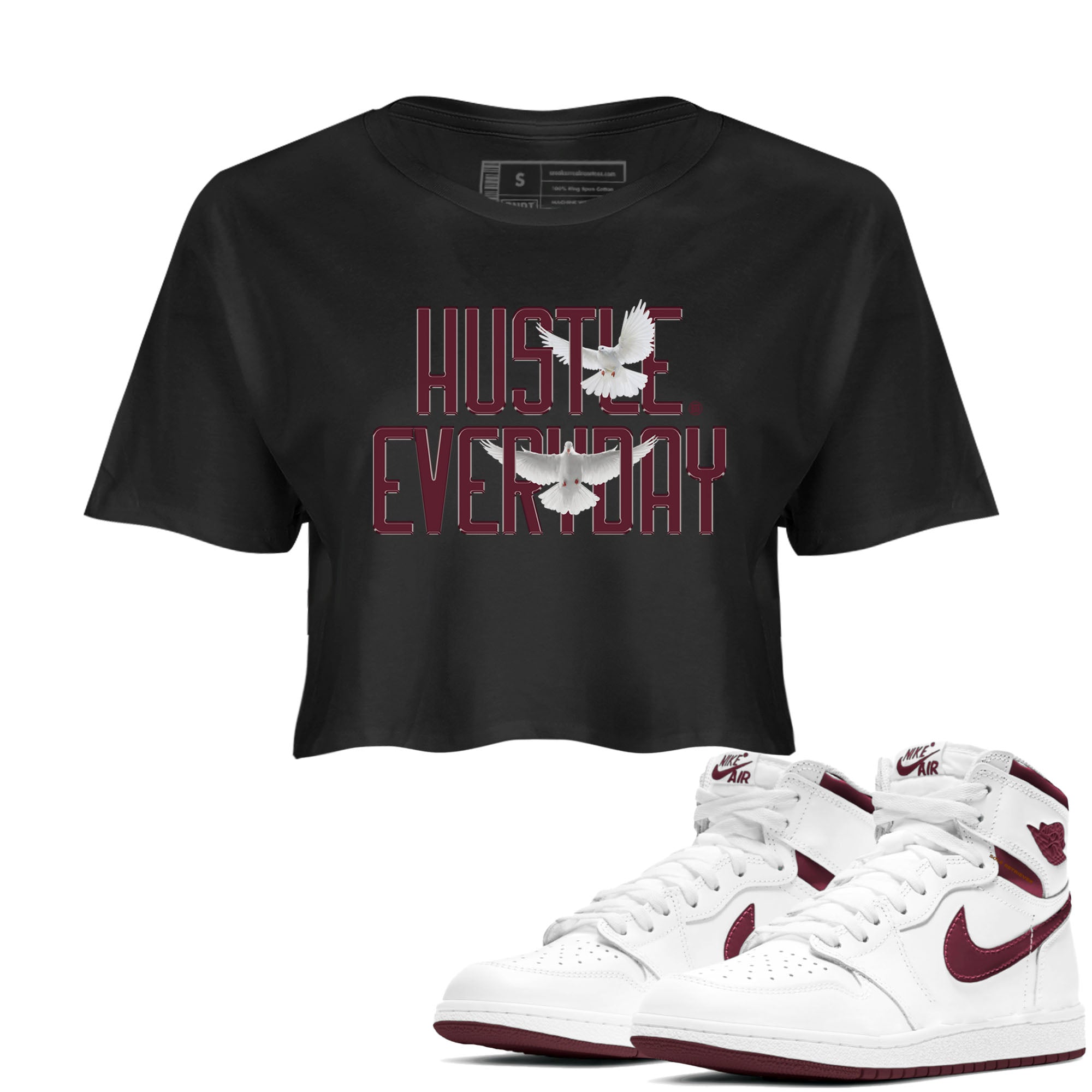 Daily Hustle snkmatch Women's Top - Air Jordan 1 Metallic Burgundy