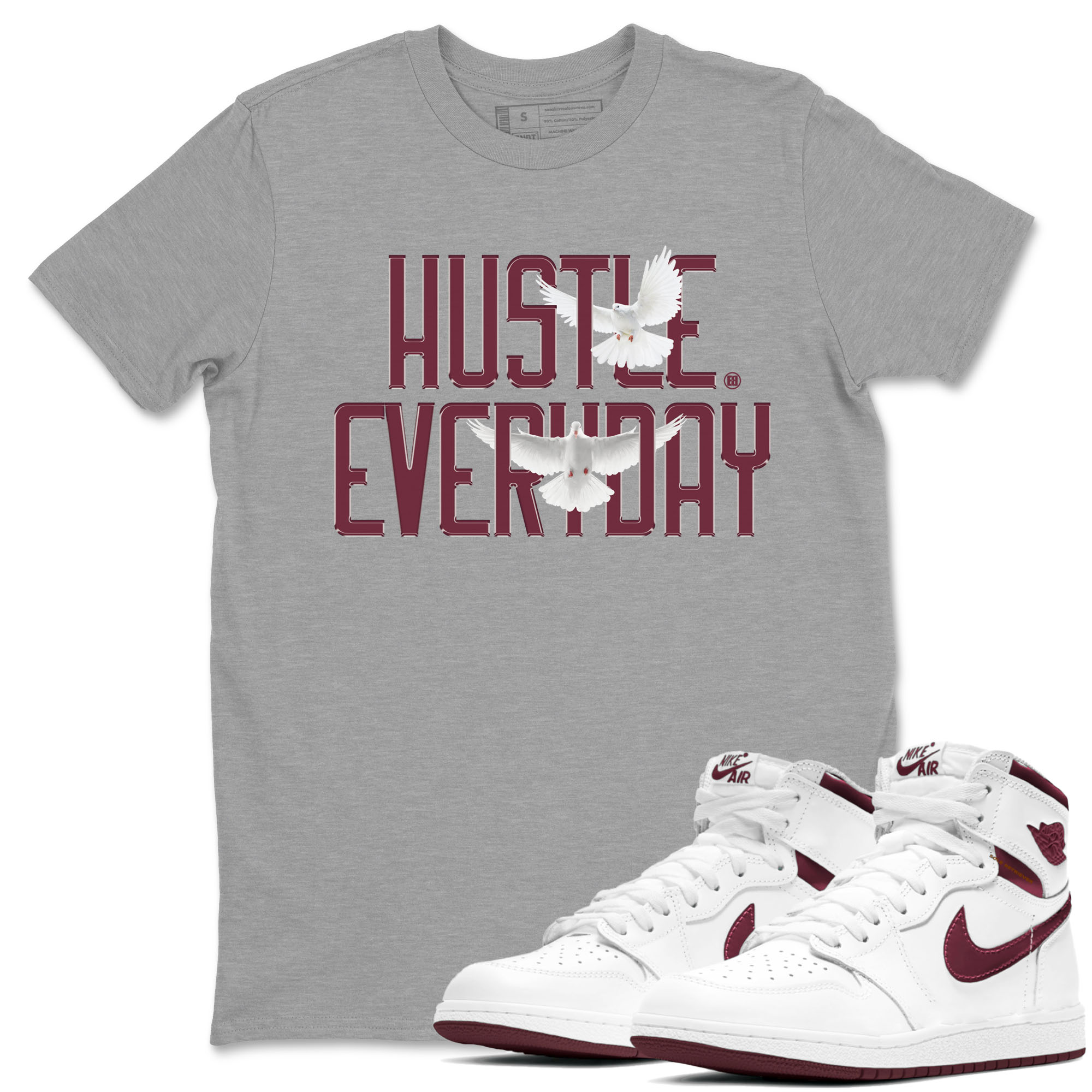 Daily Hustle snkmatch Tees - Air Jordan 1 Metallic Burgundy